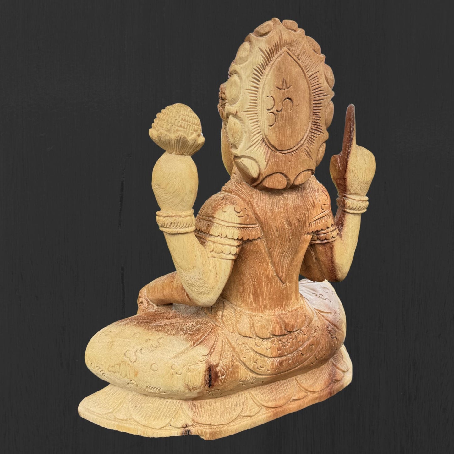 Hand Carved Vishnu Wood Statue: Balinese Hindu Art Sculpture