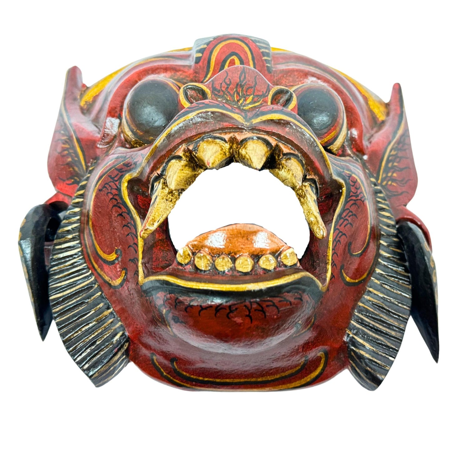 Balinese Hanuman Monkey Mask Carving: Hand-Carved Wood Wall Art, Indonesian Folk Art