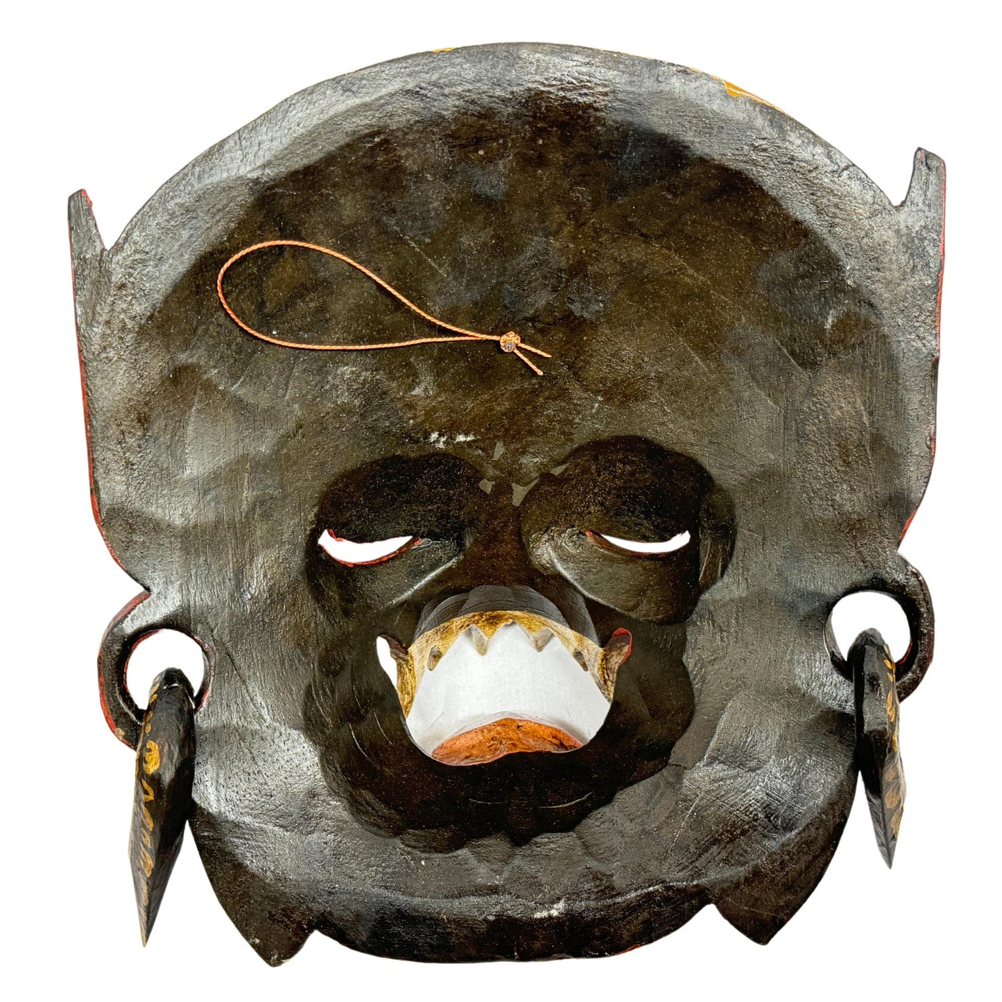 Balinese Hanuman Monkey Mask Carving: Hand-Carved Wood Wall Art, Indonesian Folk Art