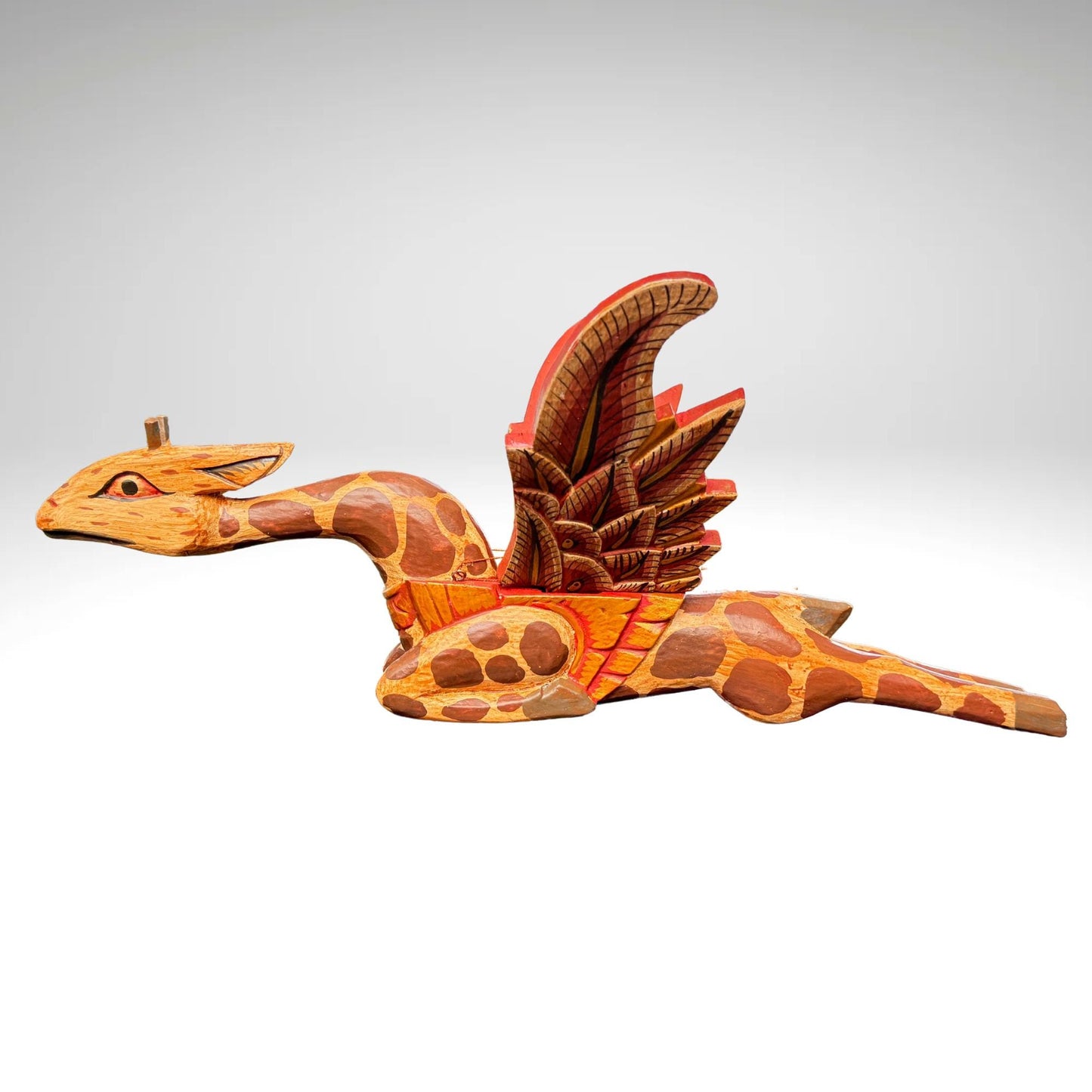 Winged Giraffe Mobile Flying Spirit Demon Chaser Hand Carved wood Balinese Folk Art