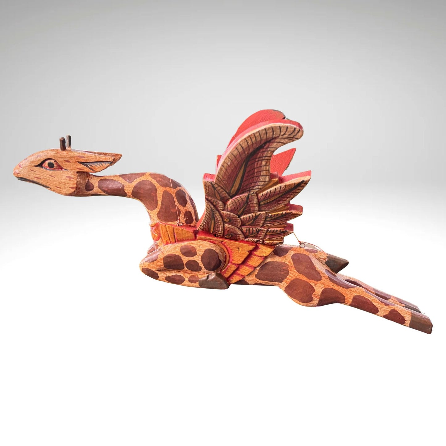 Winged Giraffe Mobile Flying Spirit Demon Chaser Hand Carved wood Balinese Folk Art