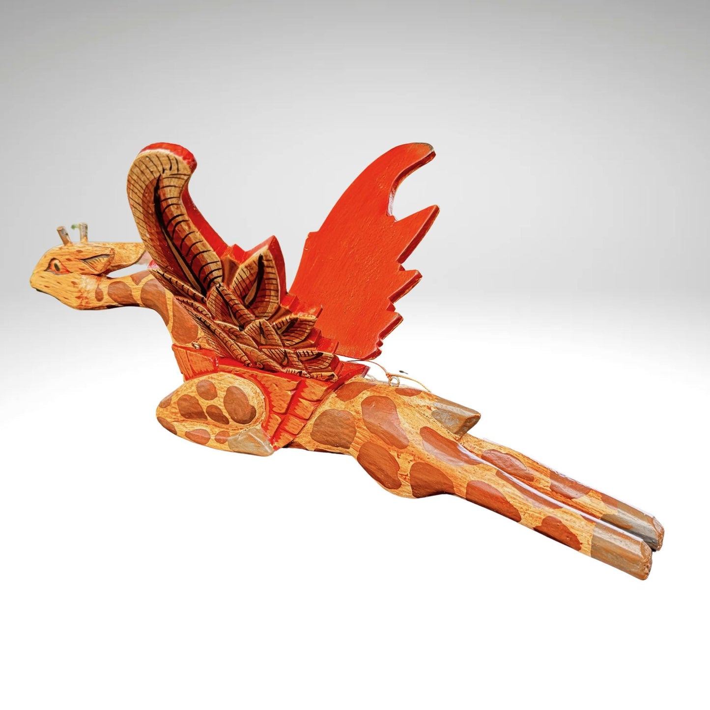 Winged Giraffe Mobile Flying Spirit Demon Chaser Hand Carved wood Balinese Folk Art