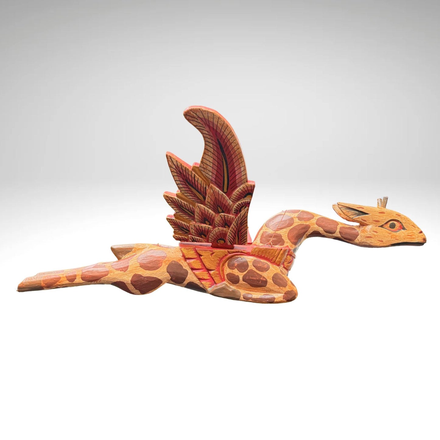 Winged Giraffe Mobile Flying Spirit Demon Chaser Hand Carved wood Balinese Folk Art