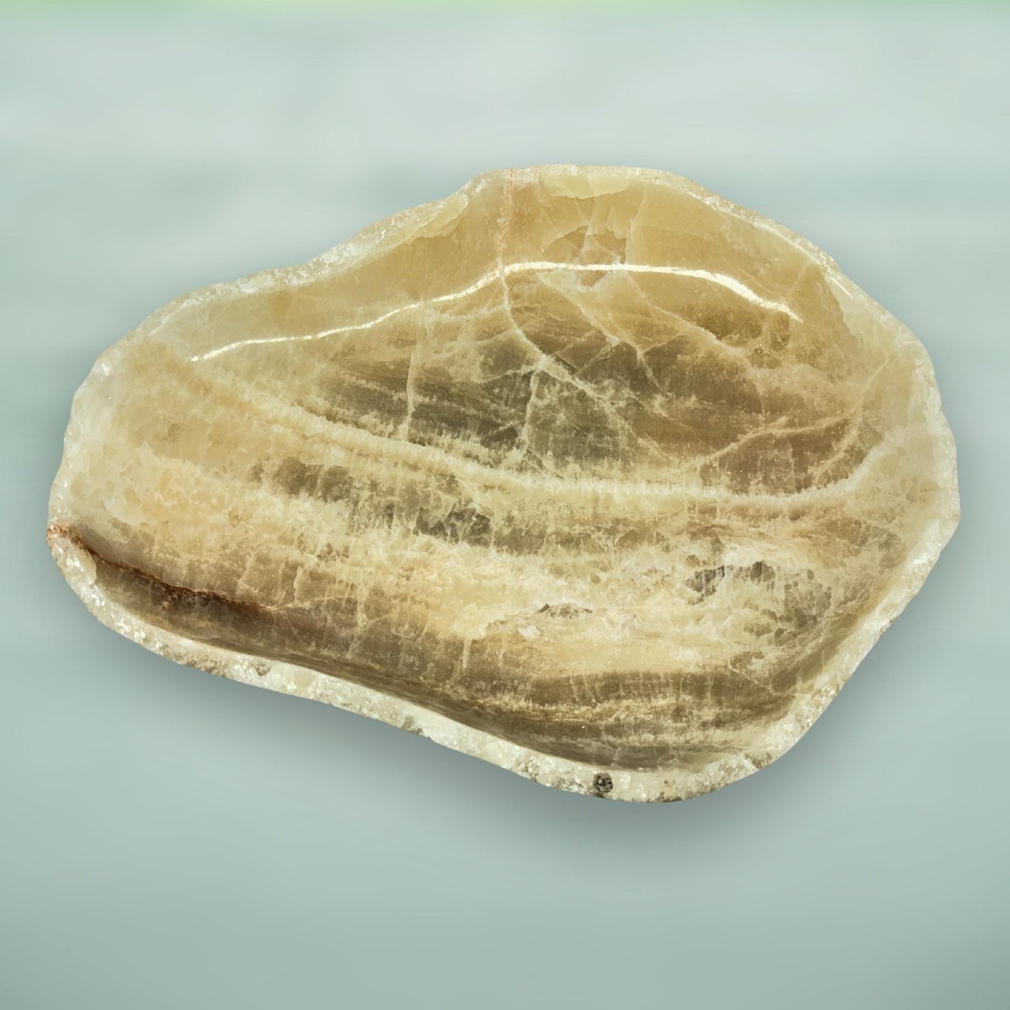 Banded Agate Bowl gemstone fruit tray hand carved stone matrix crystal healing table Centerpiece
