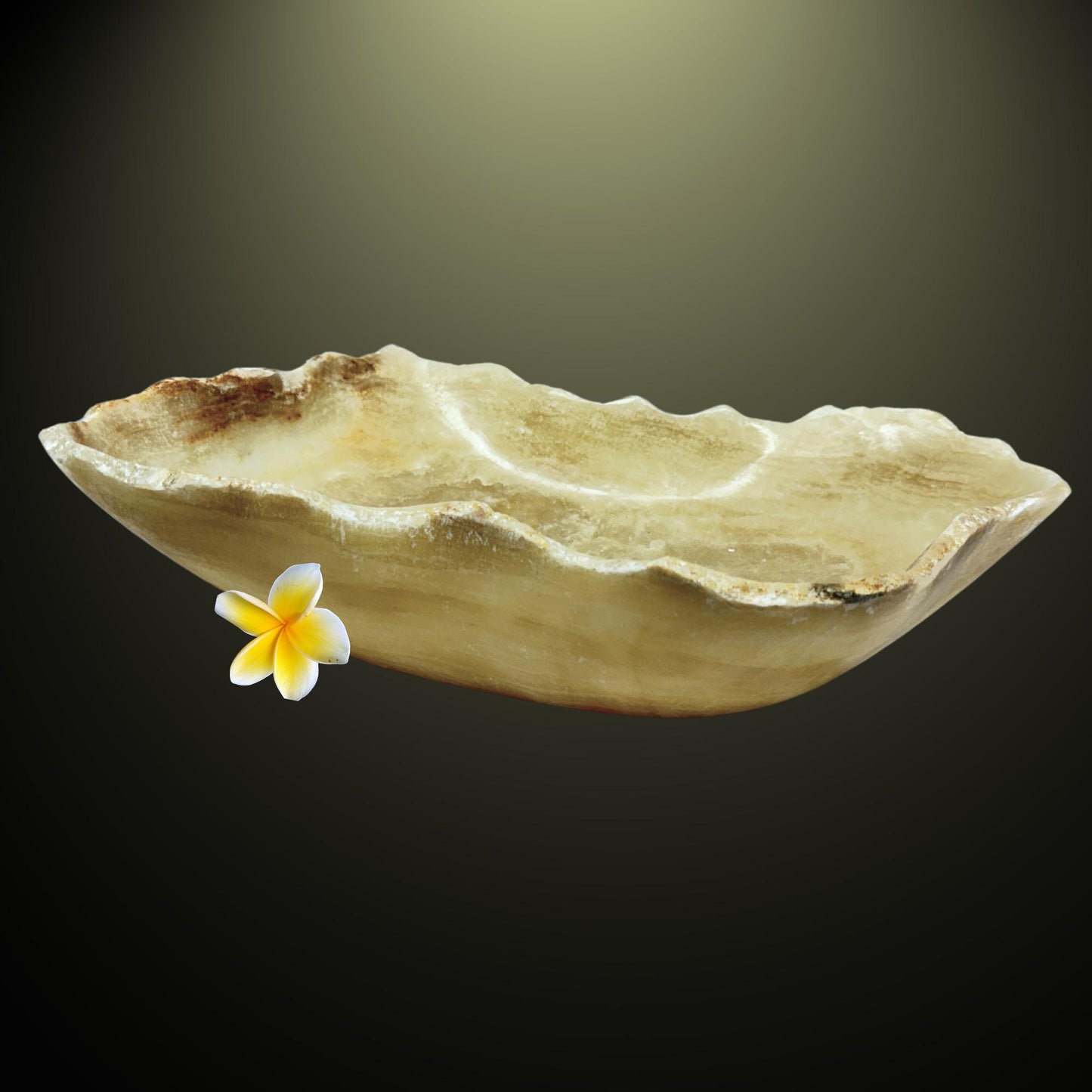 Hand Carved Agate Crystal Bowl: Raw Edge Reiki Tool