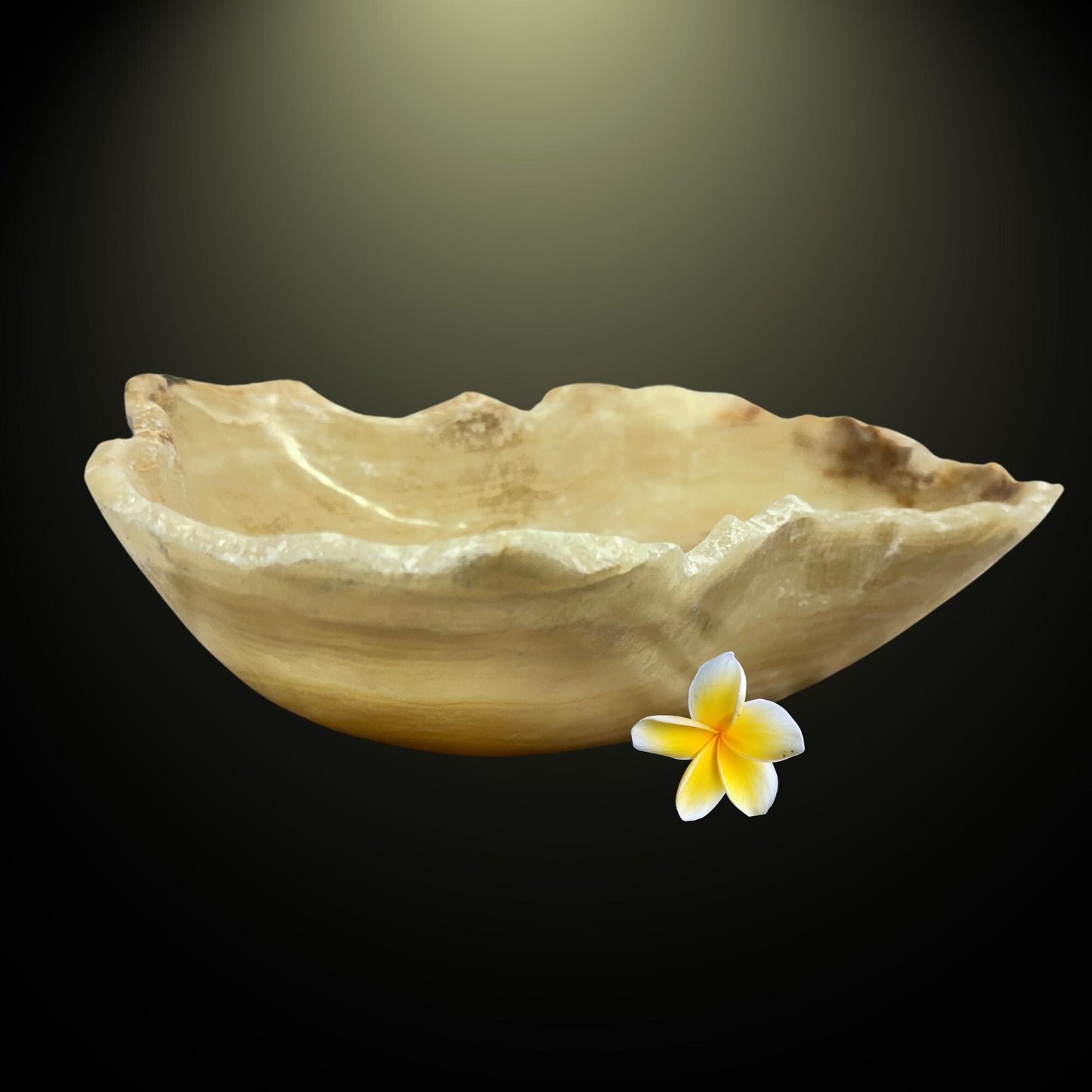 Hand Carved Agate Crystal Bowl: Raw Edge Reiki Tool