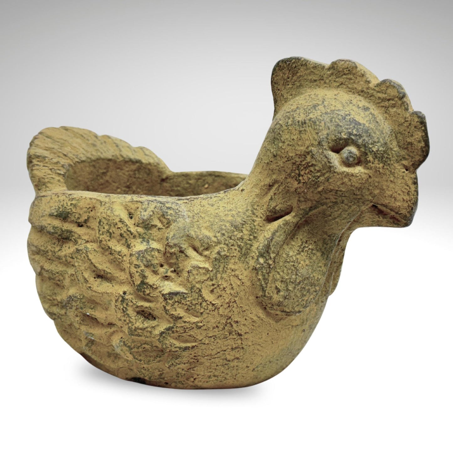 Chicken Flower Pot Country Decor Garden Planter- Garden Container  handmade cast lava stone Statue