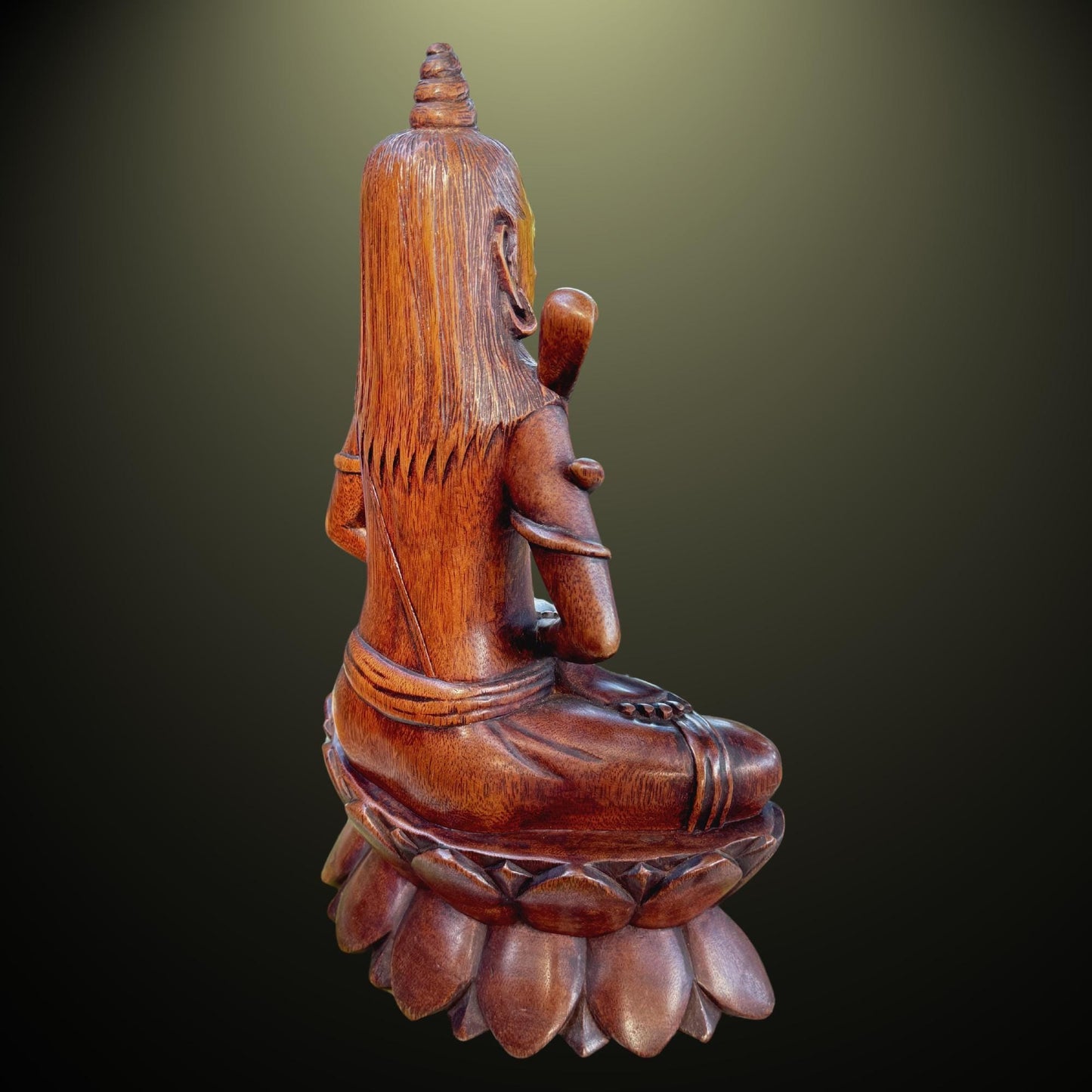 Lotus Pose Shiva Sculpture Lord of the Universe Statue Wood Carving Bali Hindu Art