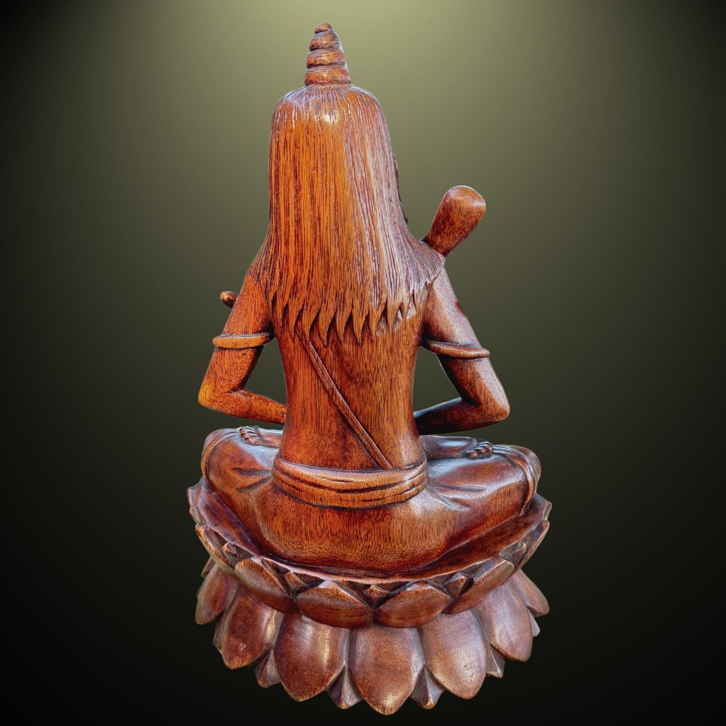 Lotus Pose Shiva Sculpture Lord of the Universe Statue Wood Carving Bali Hindu Art