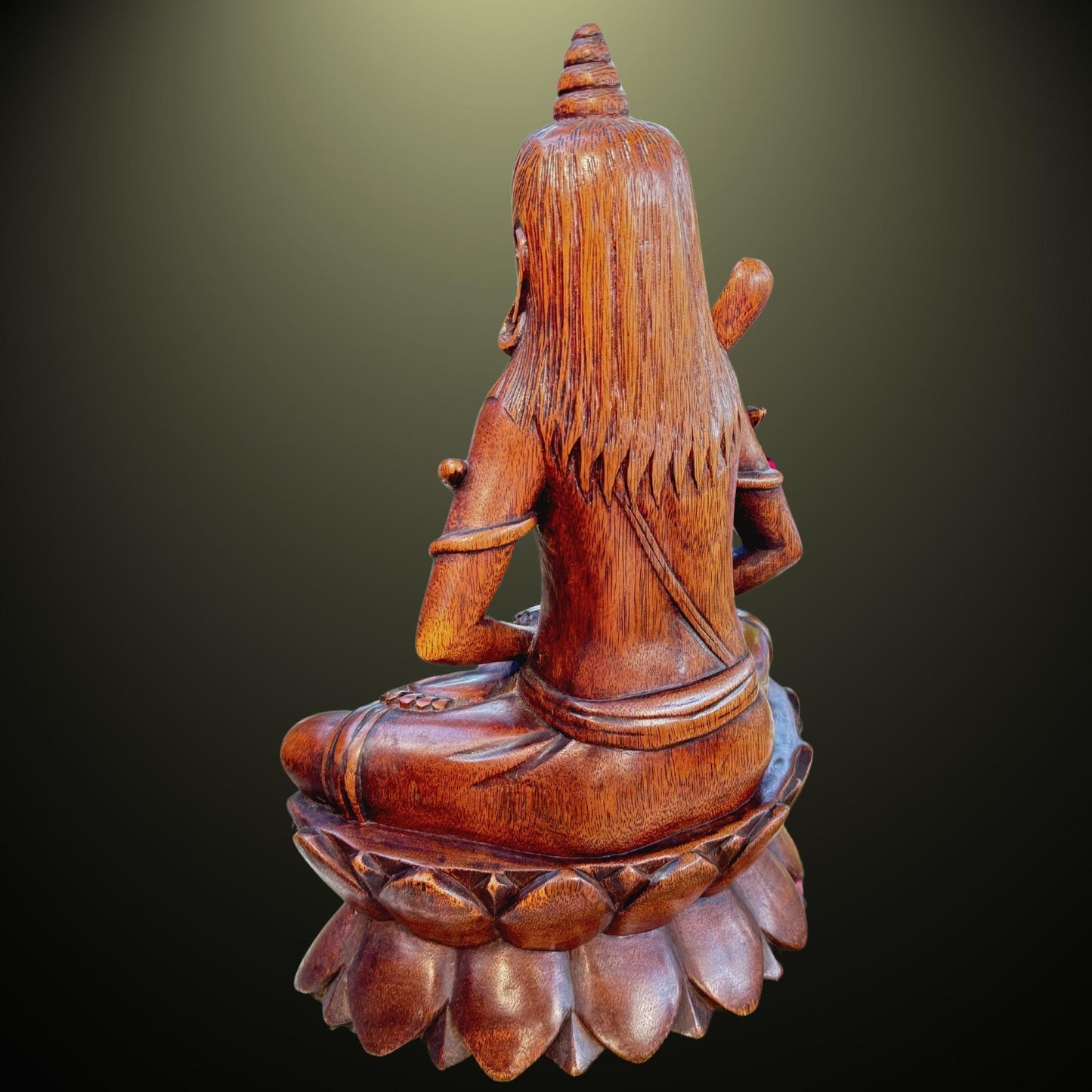 Lotus Pose Shiva Sculpture Lord of the Universe Statue Wood Carving Bali Hindu Art
