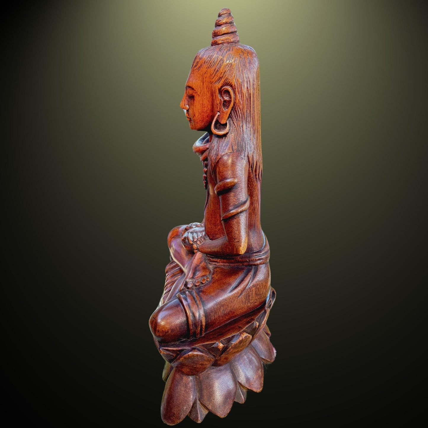 Lotus Pose Shiva Sculpture Lord of the Universe Statue Wood Carving Bali Hindu Art