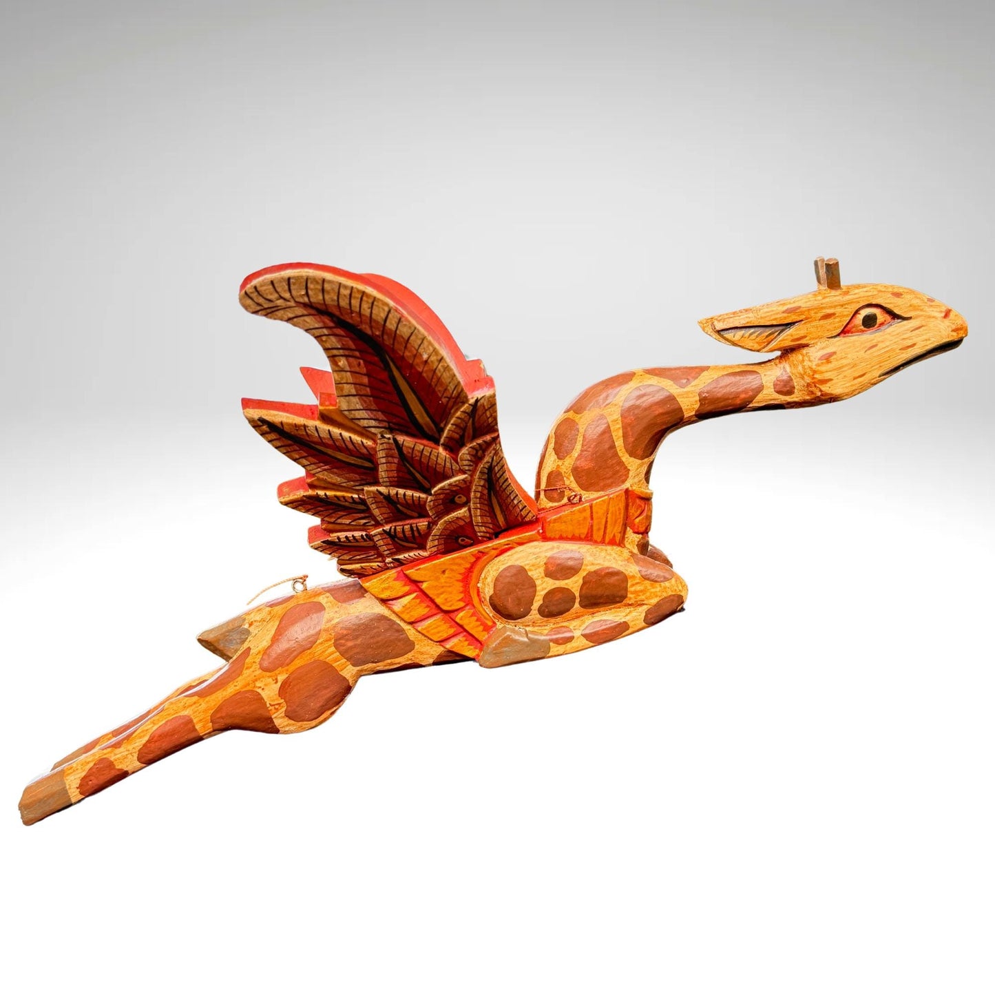Winged Giraffe Mobile Flying Spirit Demon Chaser Hand Carved wood Balinese Folk Art