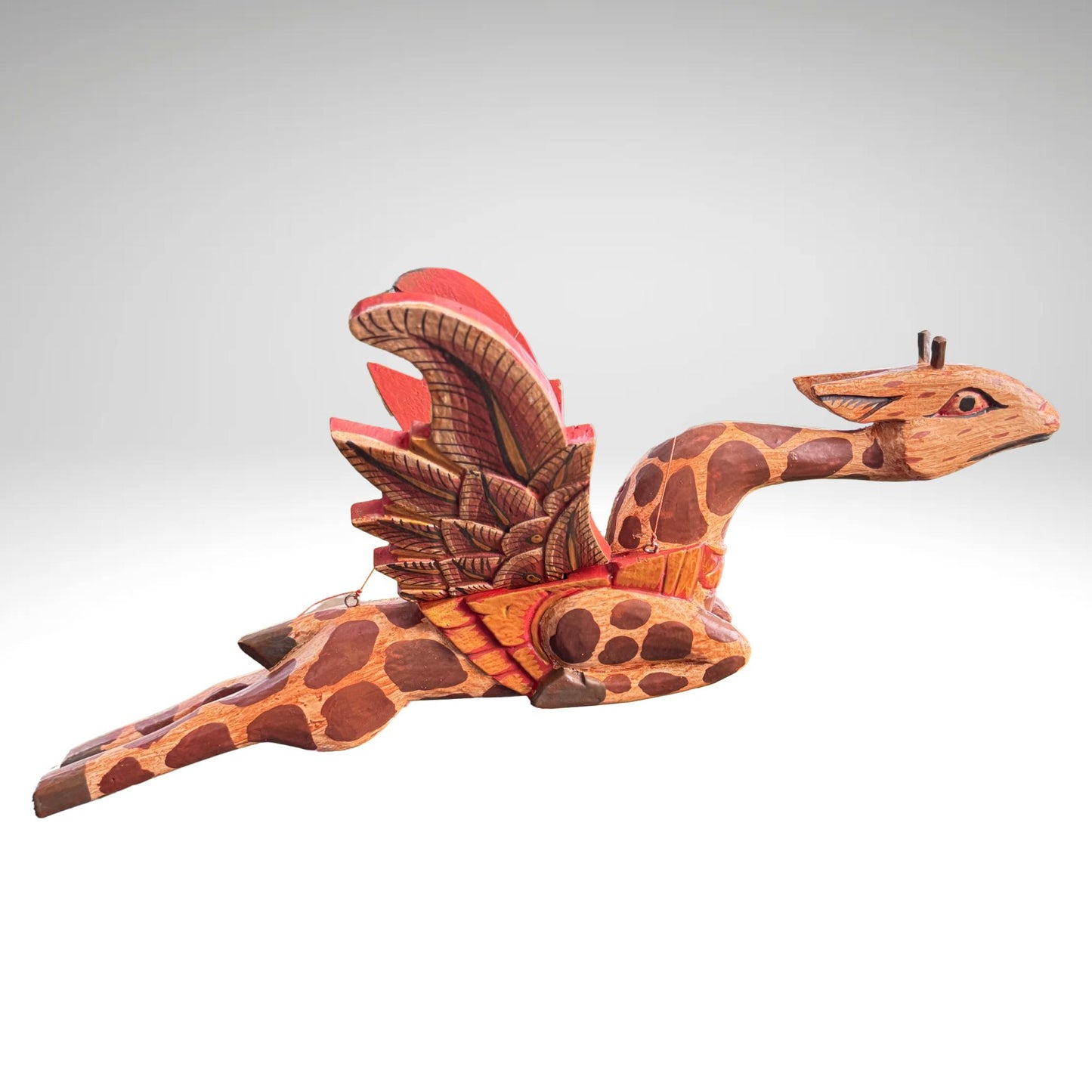 Winged Giraffe Mobile Flying Spirit Demon Chaser Hand Carved wood Balinese Folk Art