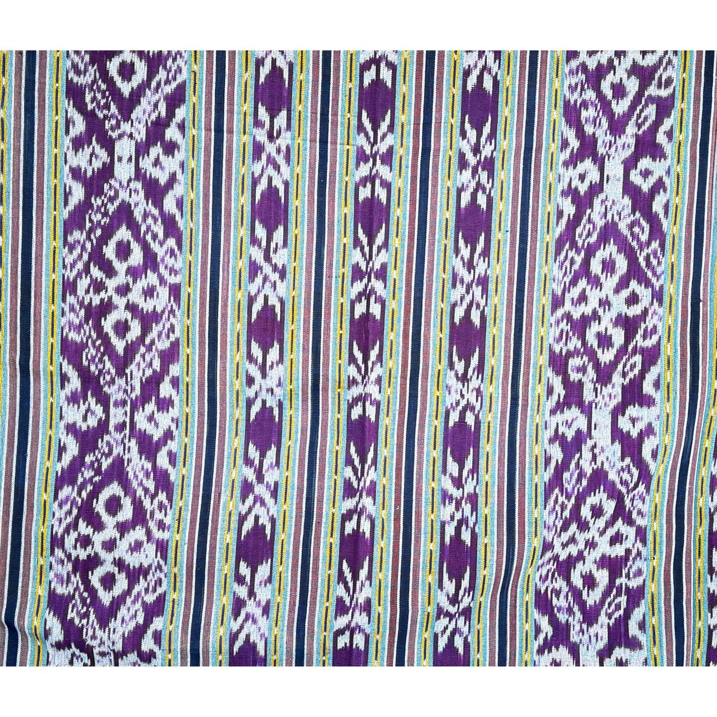 Indonesian Ikat handwoven cotton Tapestry Wall hanging Blanket Handmade hand loomed textile Purple