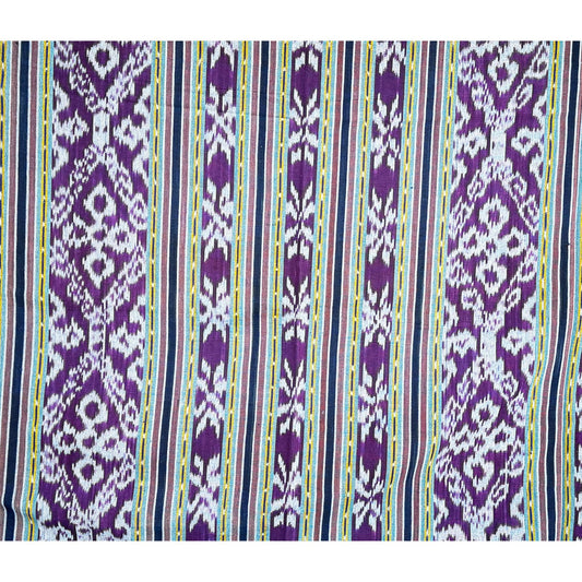 Indonesian Ikat handwoven cotton Tapestry Wall hanging Blanket Handmade hand loomed textile Purple