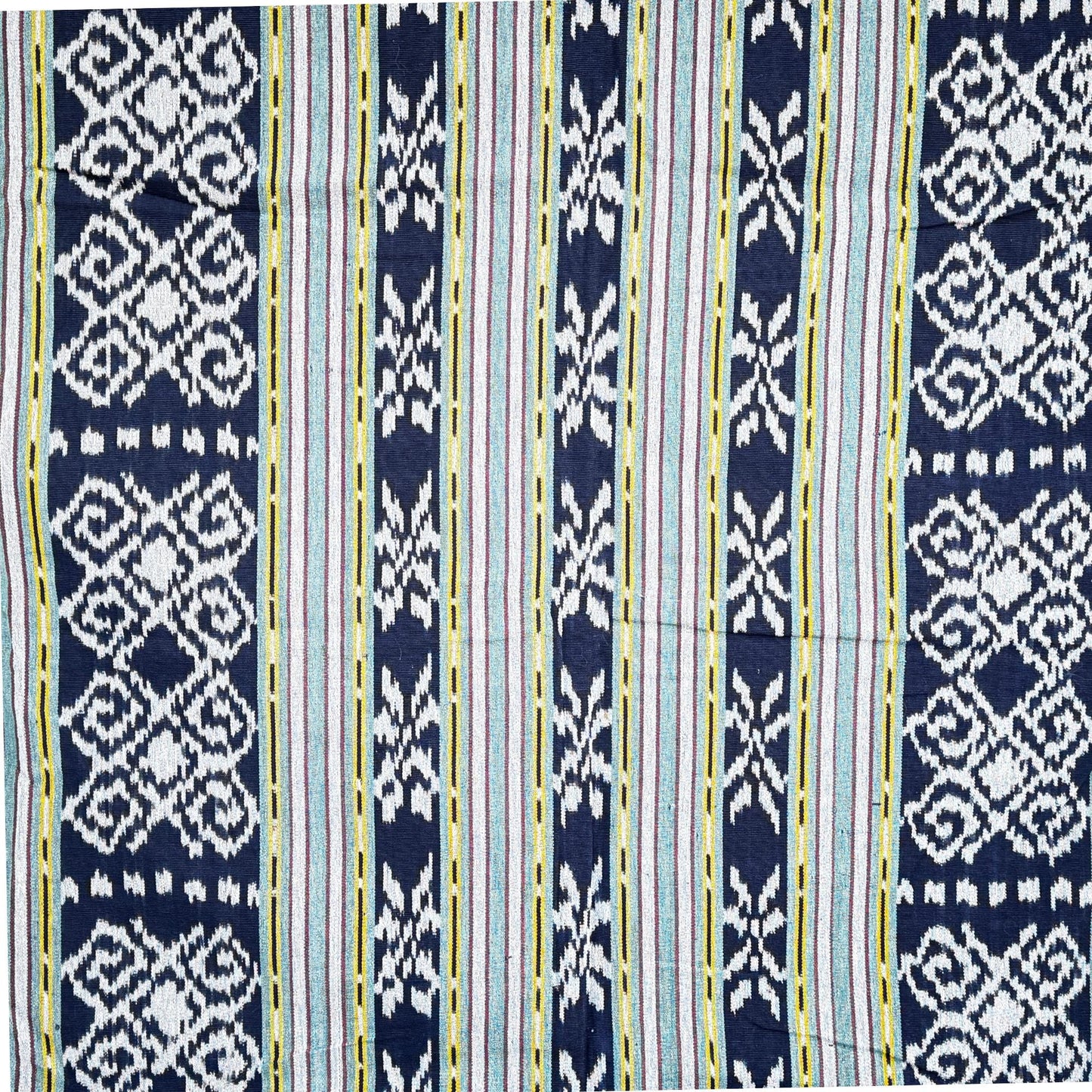 Indonesian Ikat handwoven cotton Tapestry Wall hanging Blanket Handmade hand loomed textile Black