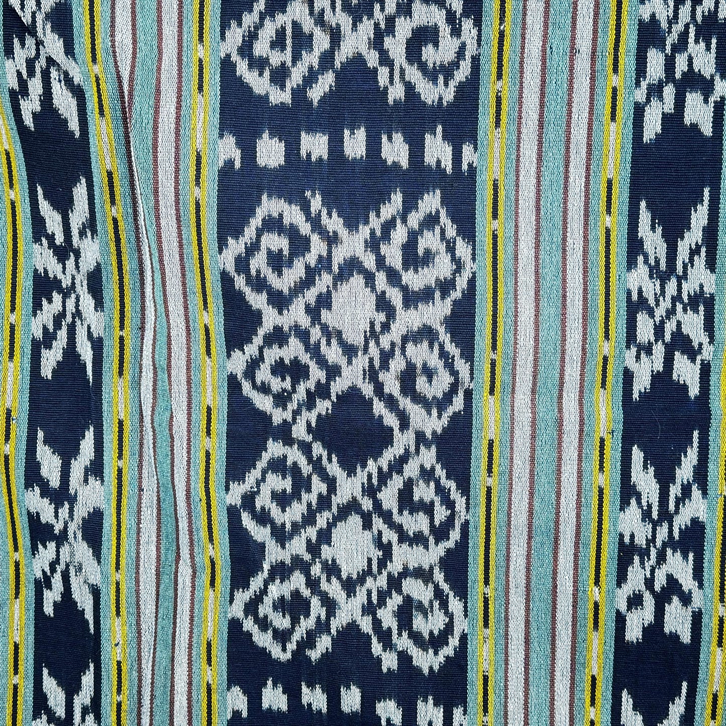 Indonesian Ikat handwoven cotton Tapestry Wall hanging Blanket Handmade hand loomed textile Black