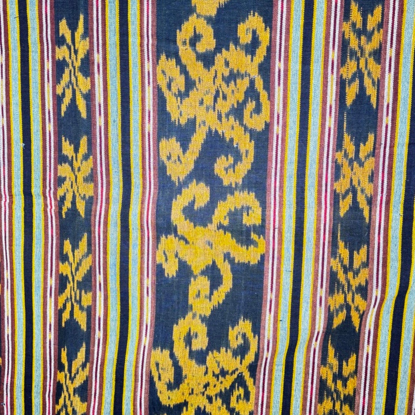 Hand Woven Indonesian Ikat Cotton Tapestry: Ethnic Hand loomed Cloth Blanket