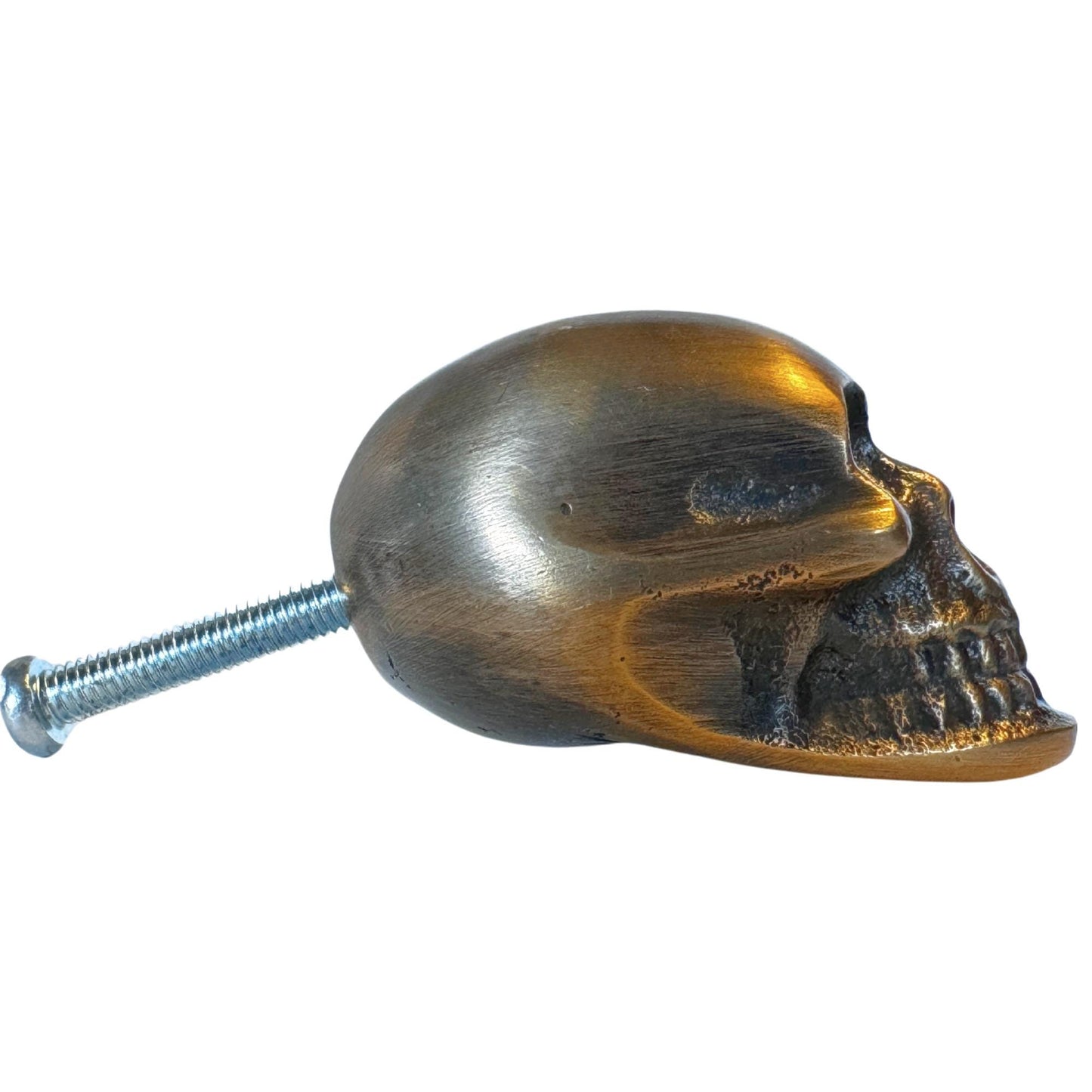 Gothic Skull Knob,  Solid Brass Skeleton Drawer Pull | Handcrafted Bali Home Decor