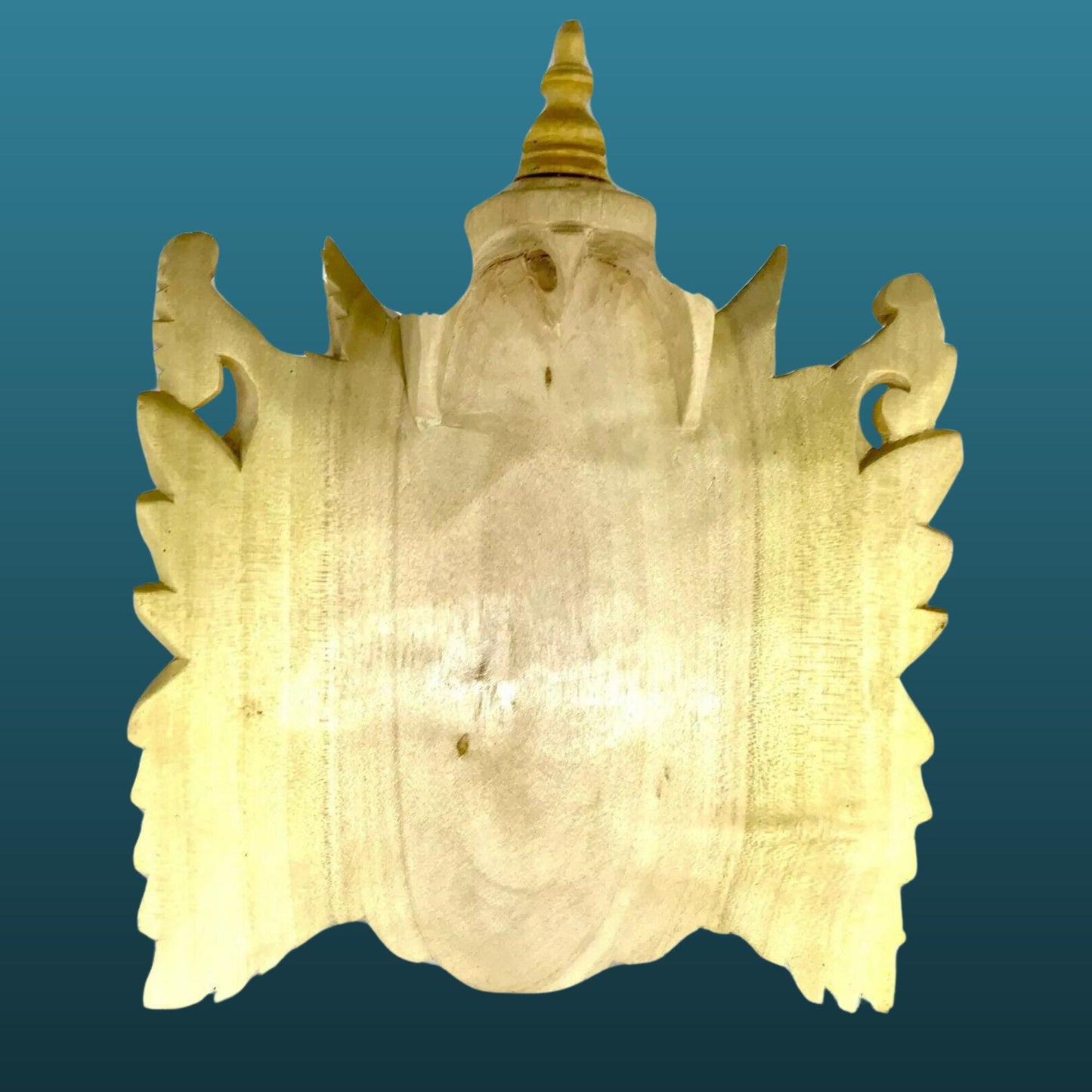 Hand Carved Ganesha Mask Wall Art Sculpture: Balinese Wood Carving, Elephant God