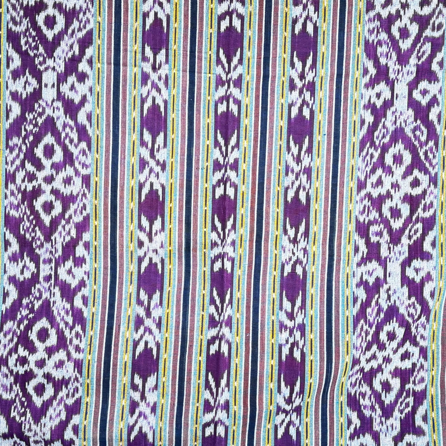 Indonesian Ikat handwoven cotton Tapestry Wall hanging Blanket Handmade hand loomed textile Purple