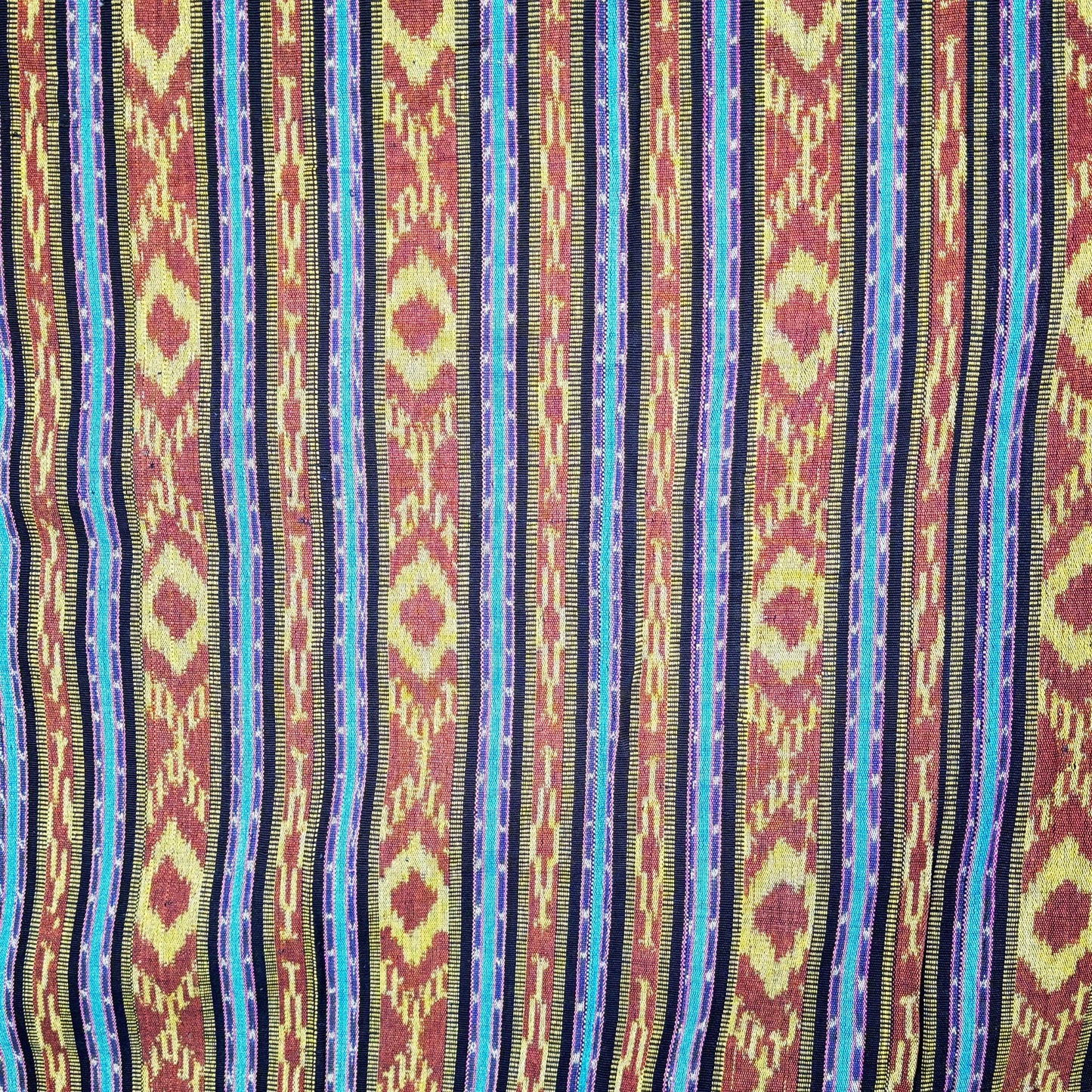 Handwoven Ikat Cotton Tapestry: Indonesian Octopus Motif Wall Hanging