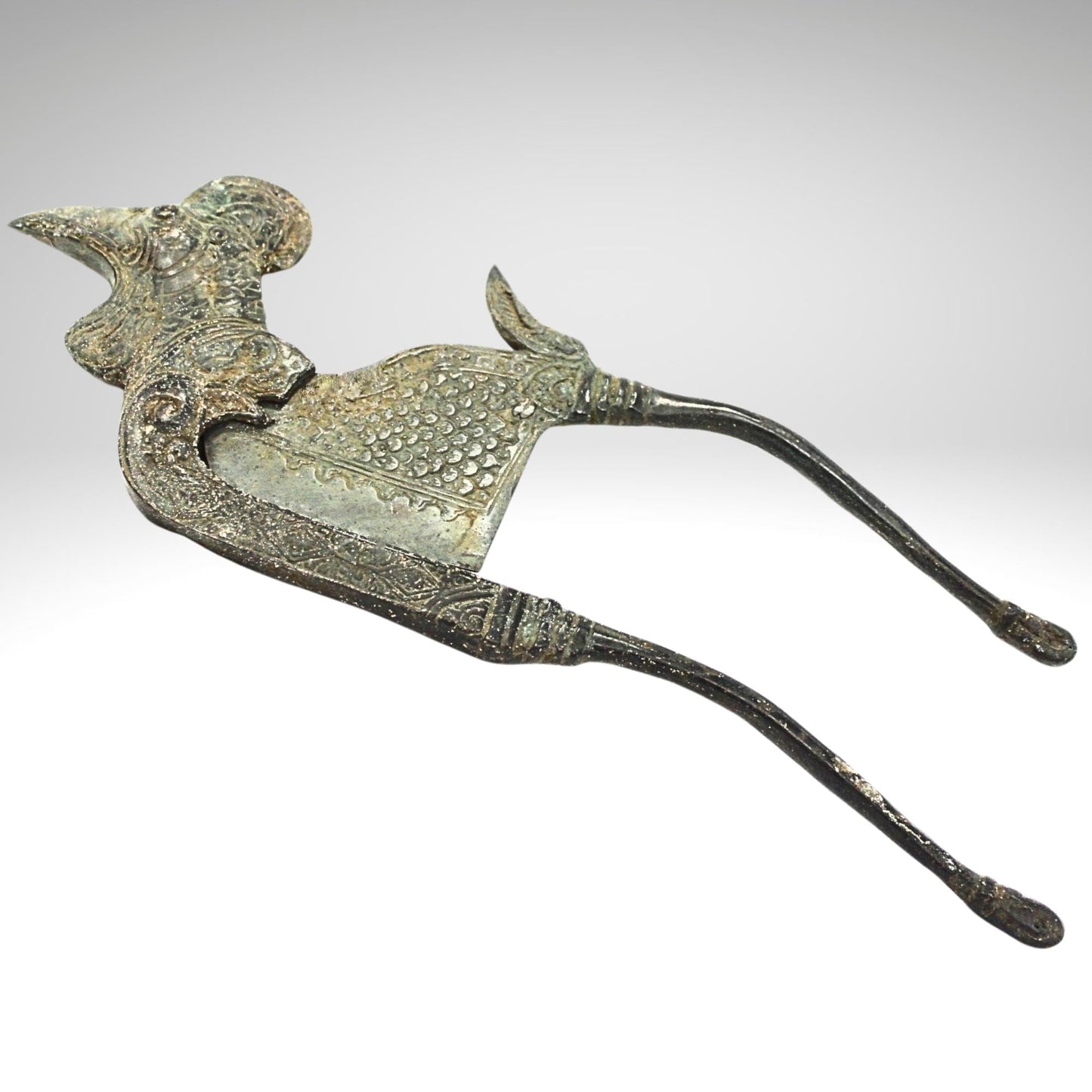Antique Rooster Indonesian Bronze Betel Nut Scissors Pinang Tool Chicken Shape 12" LONG