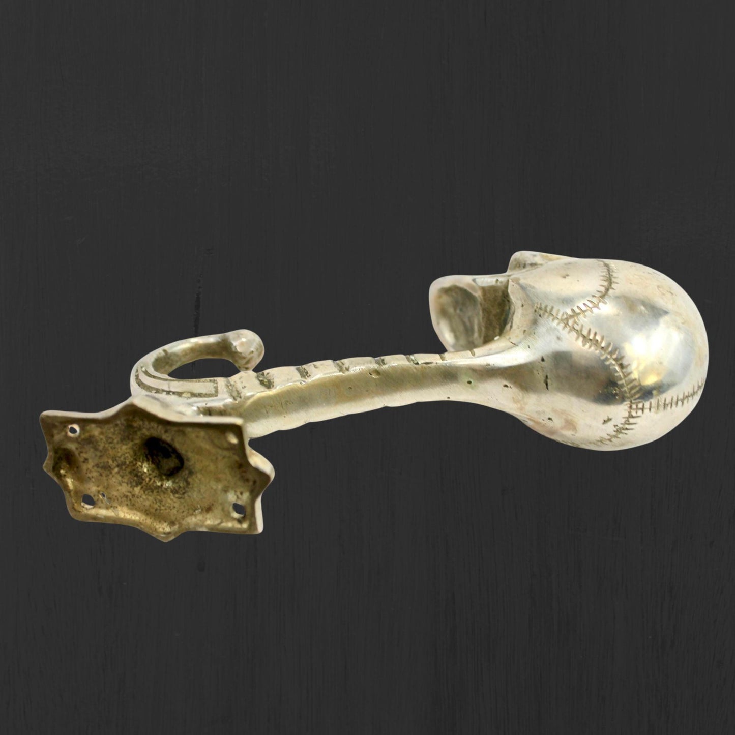 Handmade Bronze Gothic Skull Coat Hook: Balinese Lost Wax Cast Metal Wall Hook