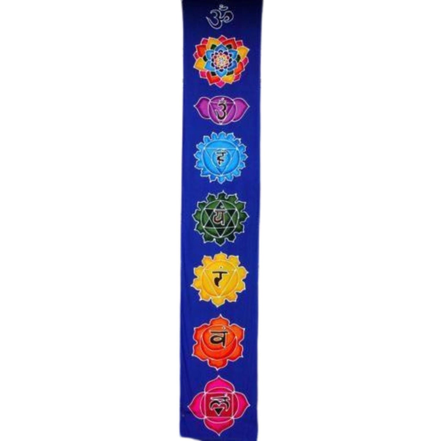 Hand Batik Chakra Wall Hanging: Sacred Lotus Mandala Art - 72"