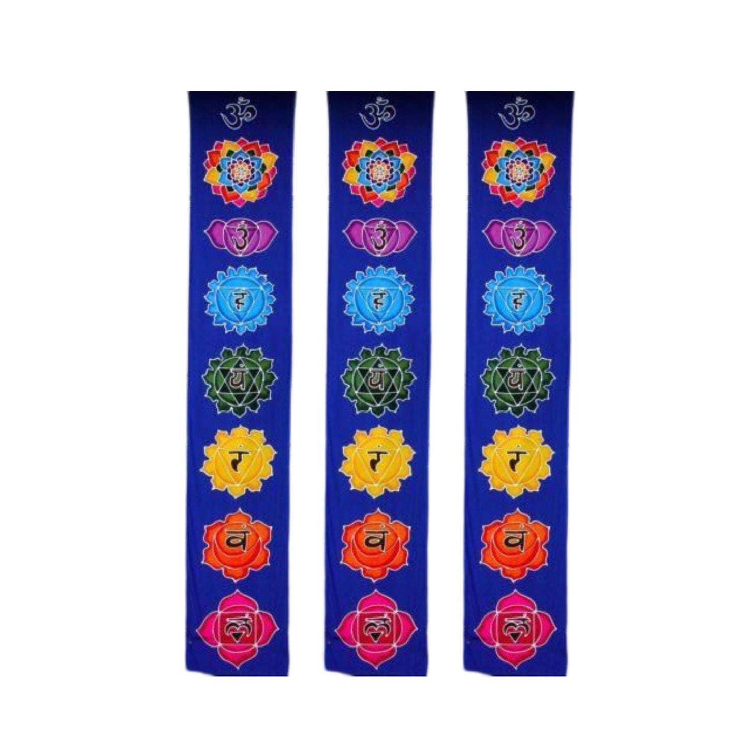 Hand Batik Chakra Wall Hanging: Sacred Lotus Mandala Art - 72"