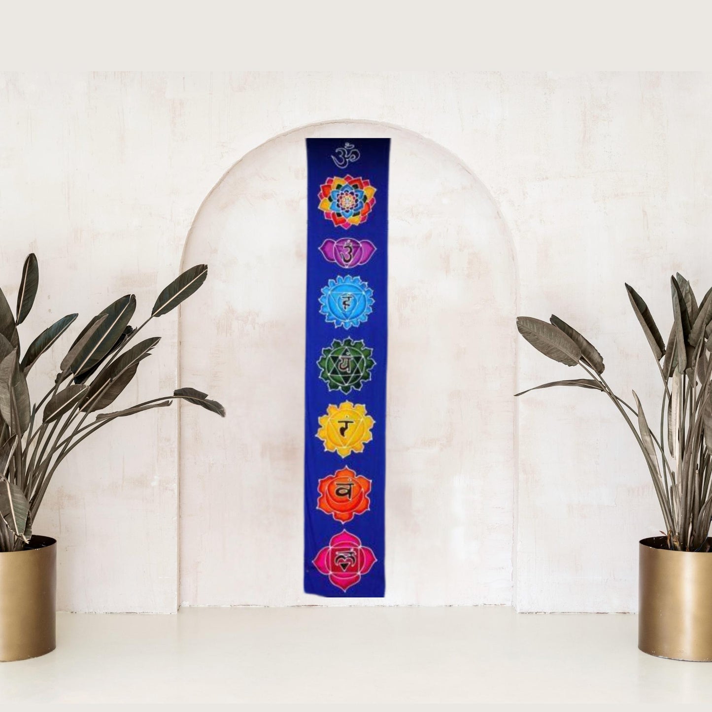 Hand Batik Chakra Wall Hanging: Sacred Lotus Mandala Art - 72"