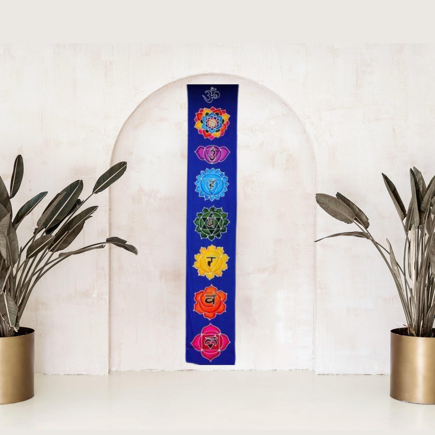 Hand Batik Chakra Wall Hanging: Sacred Lotus Mandala Art - 72"