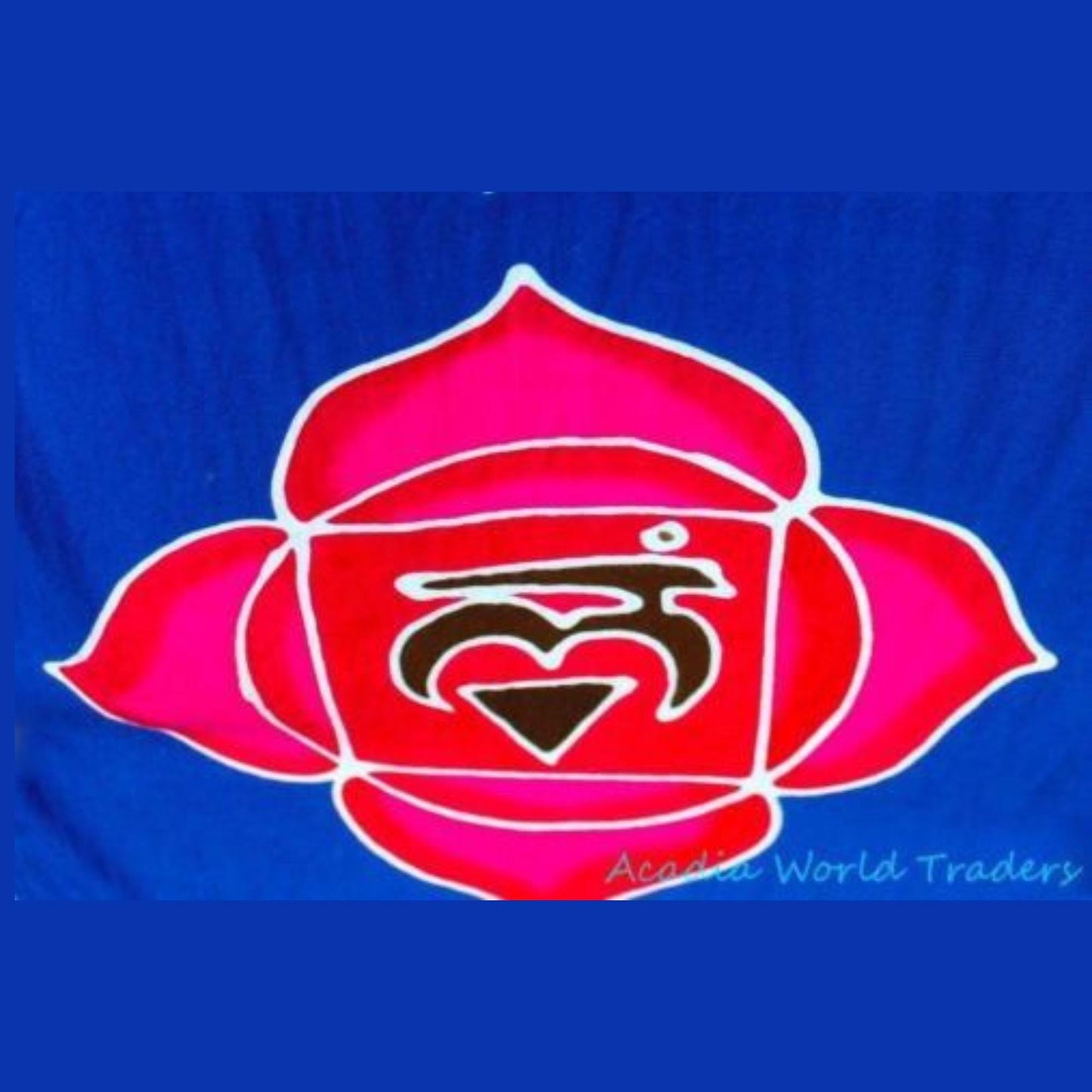 Hand Batik Chakra Wall Hanging: Sacred Lotus Mandala Art - 72"