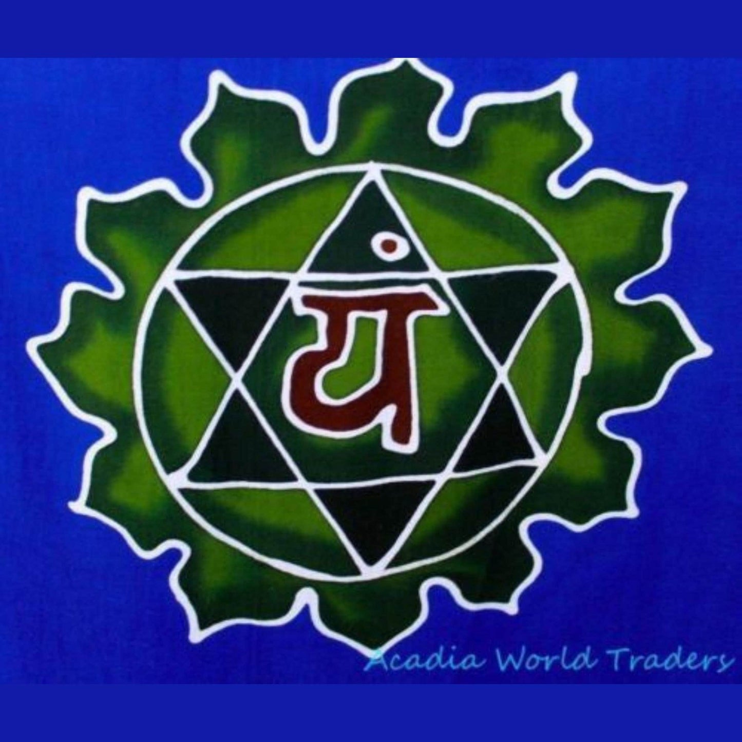Hand Batik Chakra Wall Hanging: Sacred Lotus Mandala Art - 72"