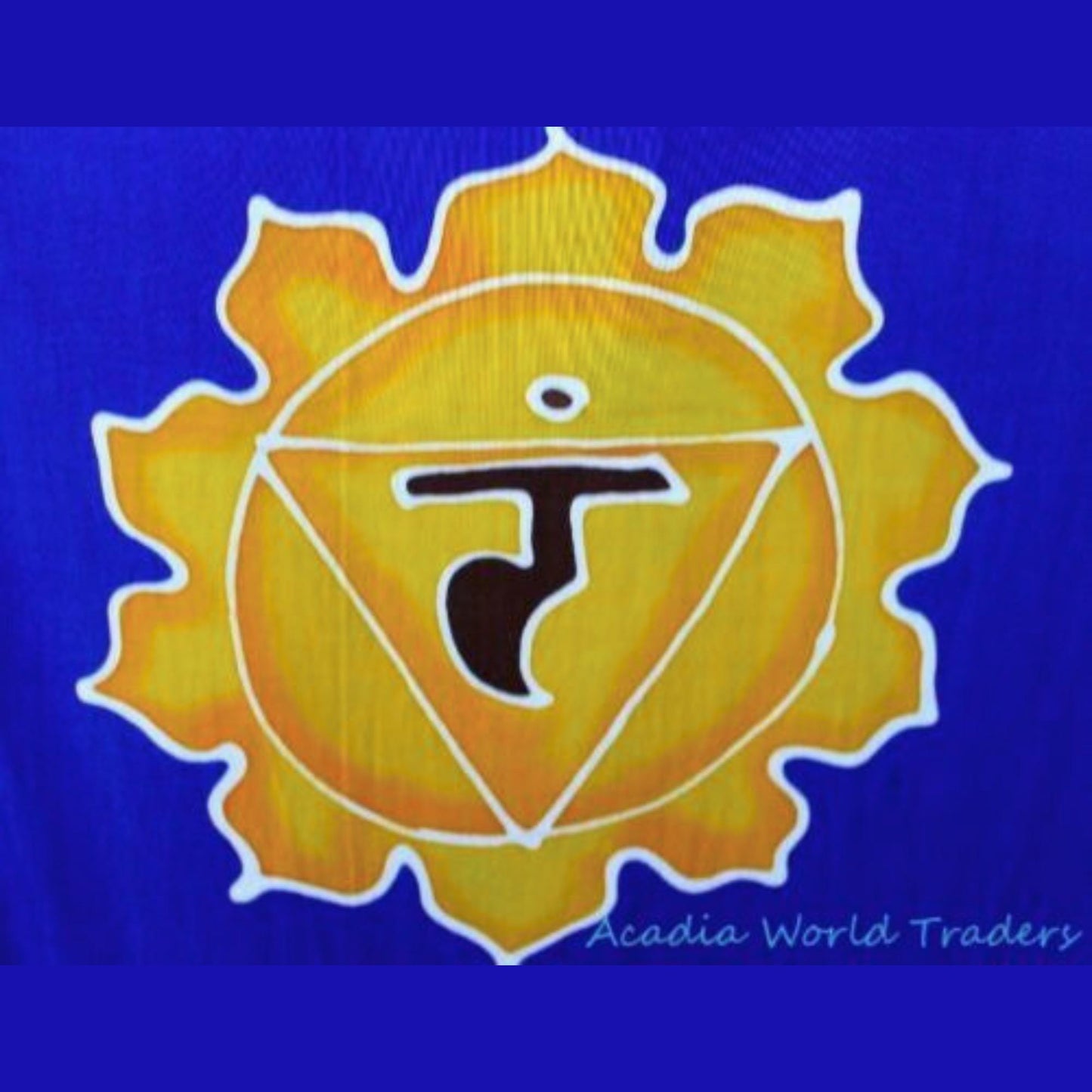 Hand Batik Chakra Wall Hanging: Sacred Lotus Mandala Art - 72"