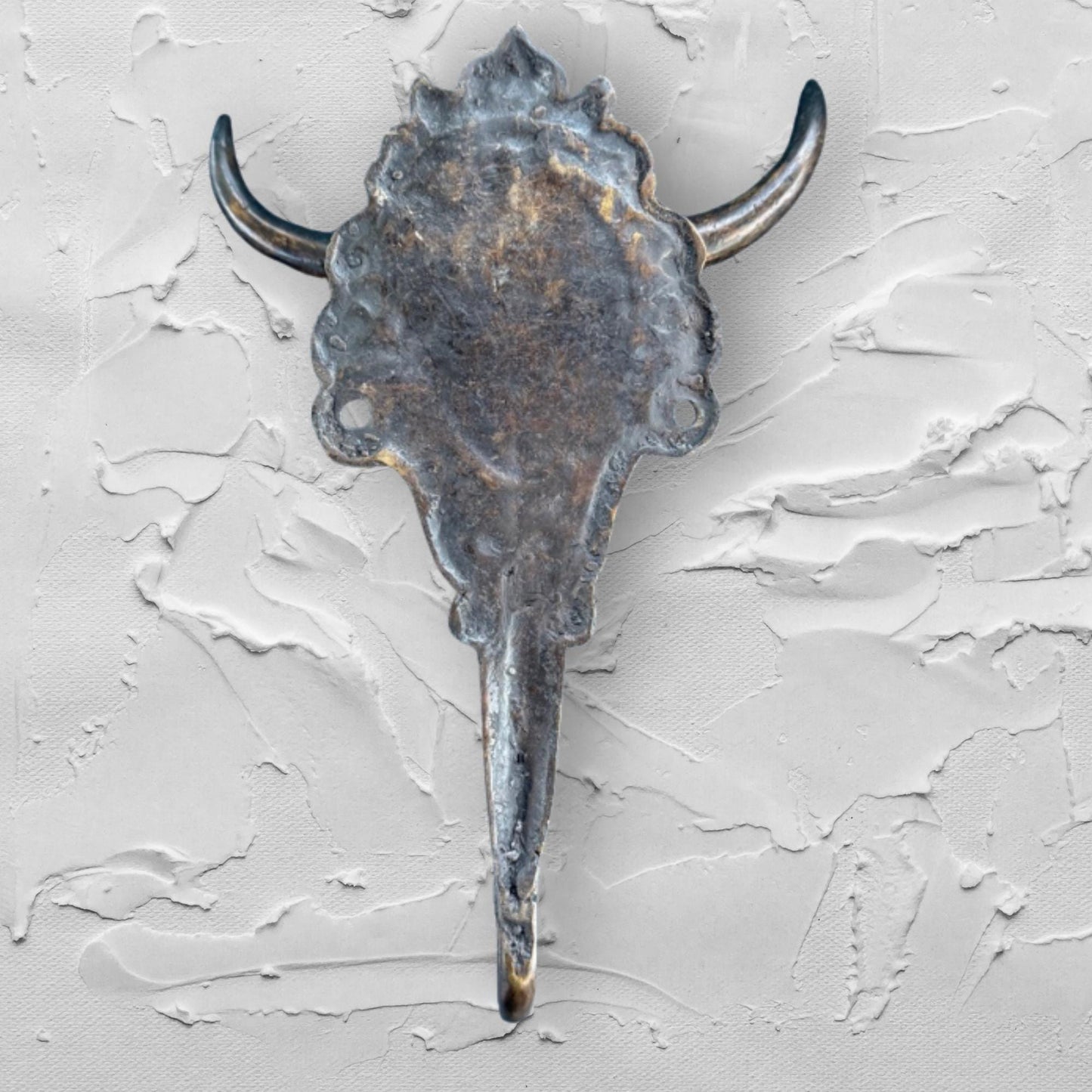 Steer Bull  bronze Cow wall Hook Unique Home Storage Rustic Lodge Boho Decor Gold