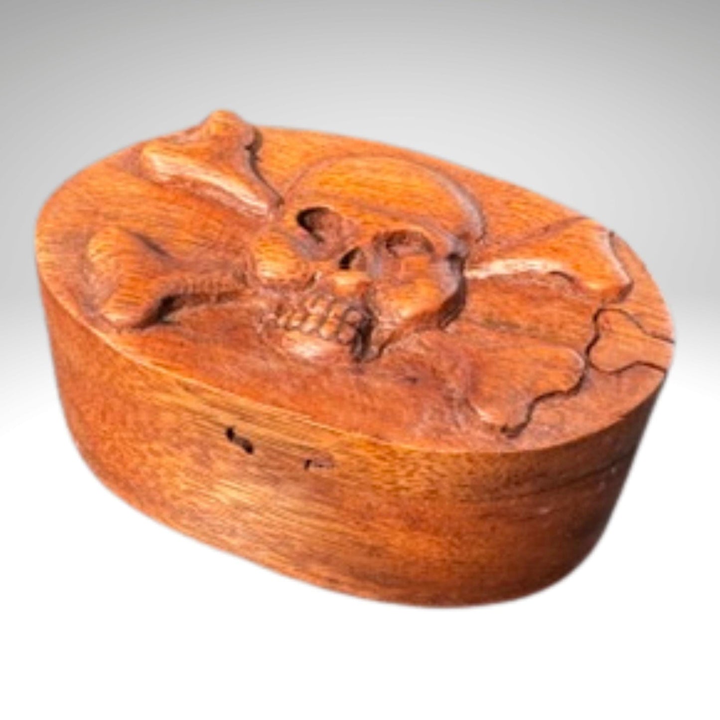 Hand Carved Skull Puzzle Box: Gothic Pirate Jolly Rogers Stash Box, Suar Wood Art