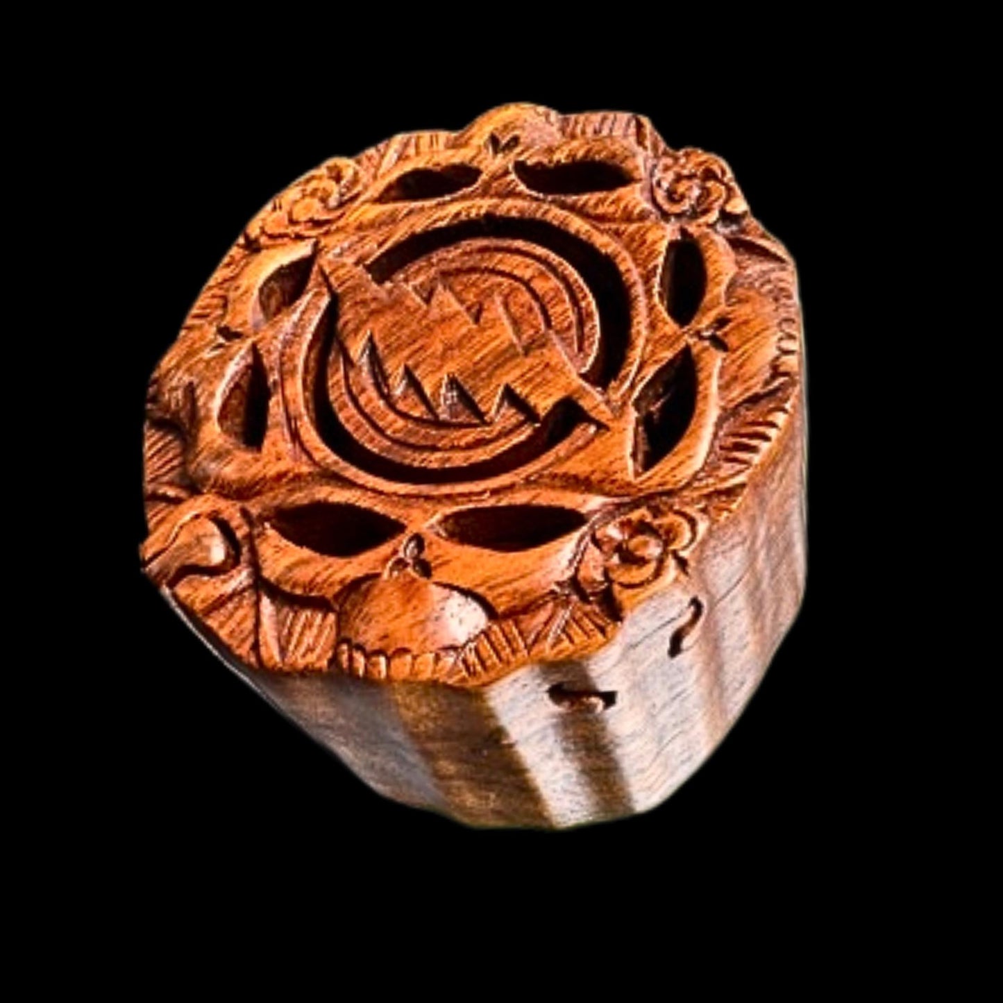 Steal your Face Skeleton Skull Lightning Bolt Puzzle Trinket Box stash box Hand Carved Wood Bali art