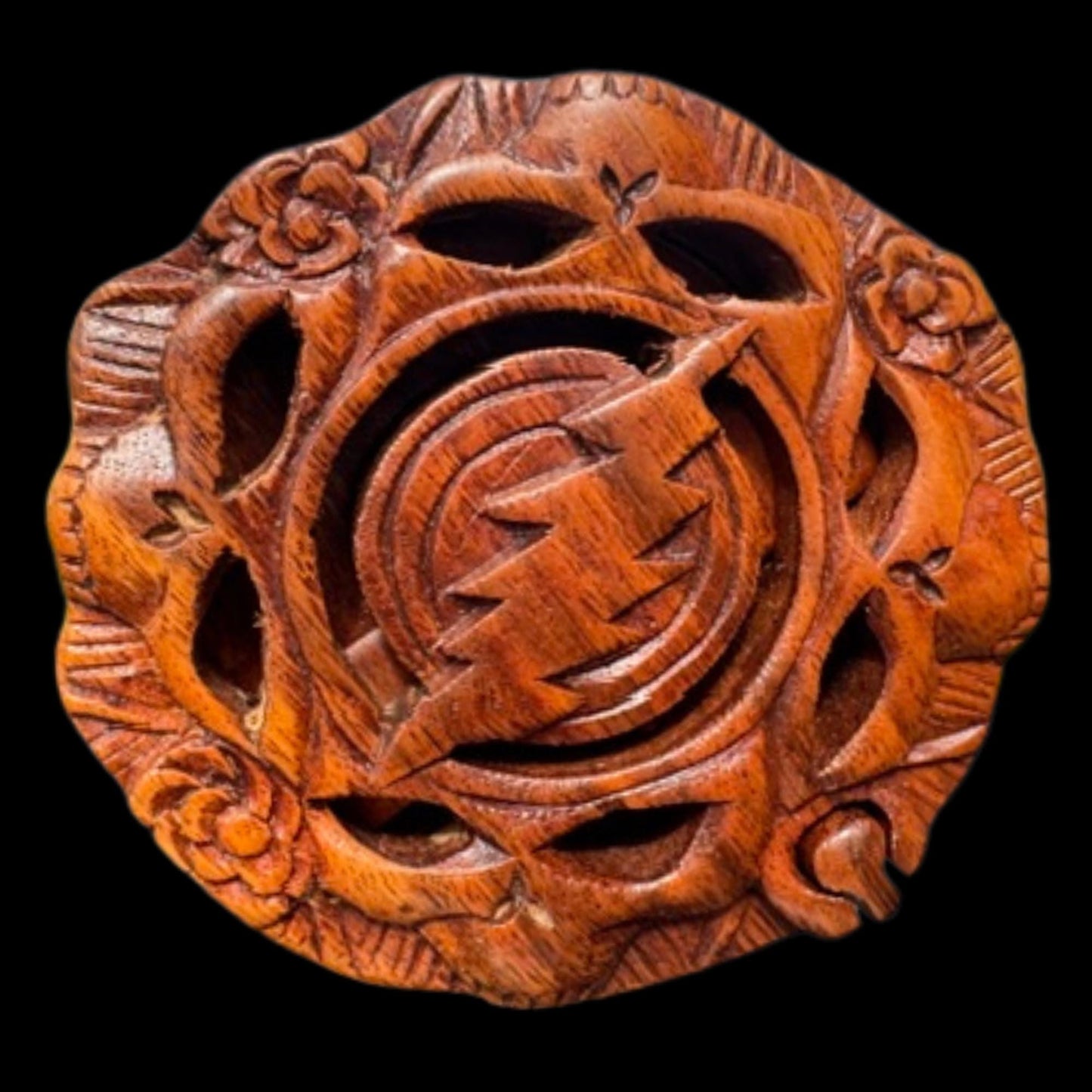 Steal your Face Skeleton Skull Lightning Bolt Puzzle Trinket Box stash box Hand Carved Wood Bali art