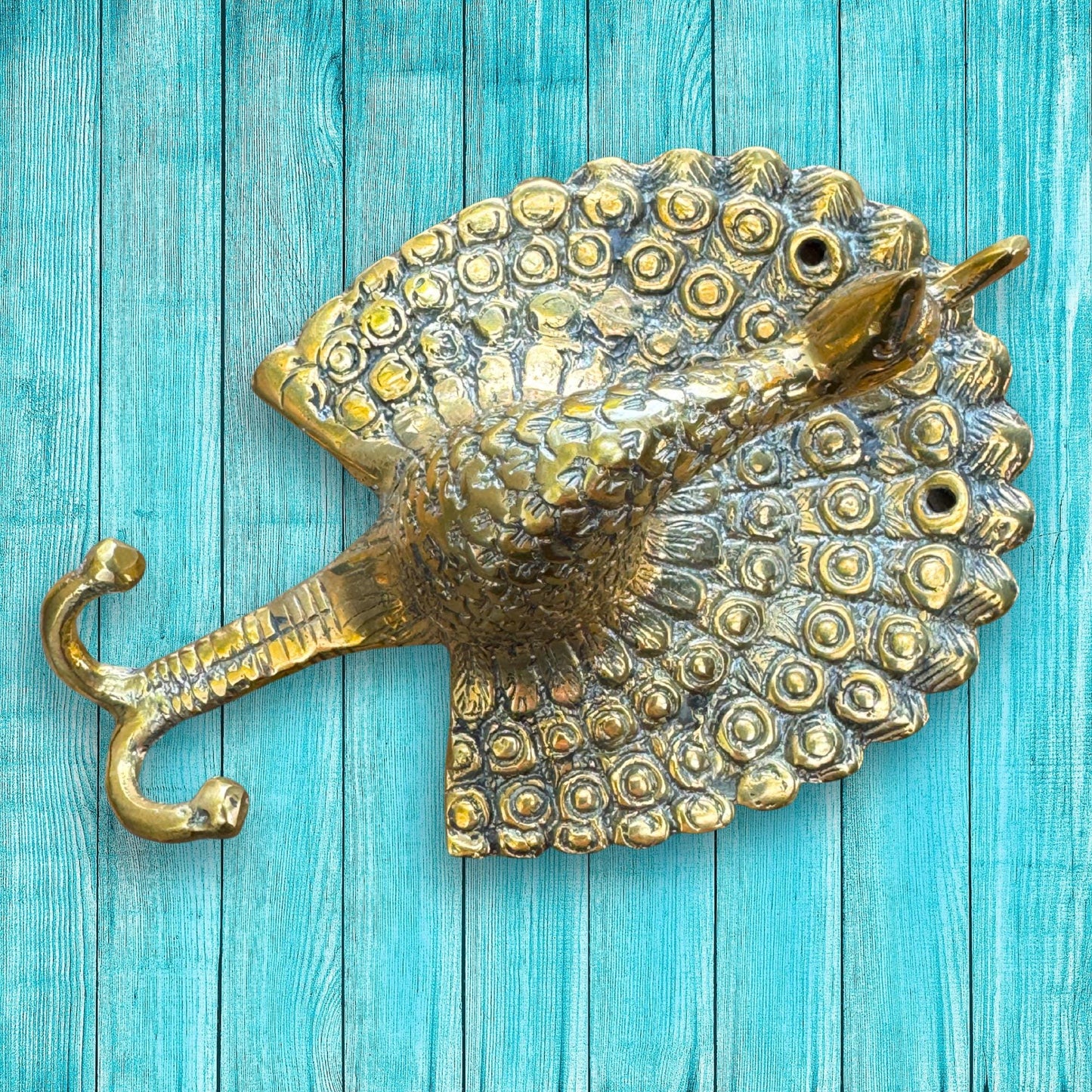 Peacock Bird wall hook Coat Hanger Genuine Bronze Boho Wall Decor