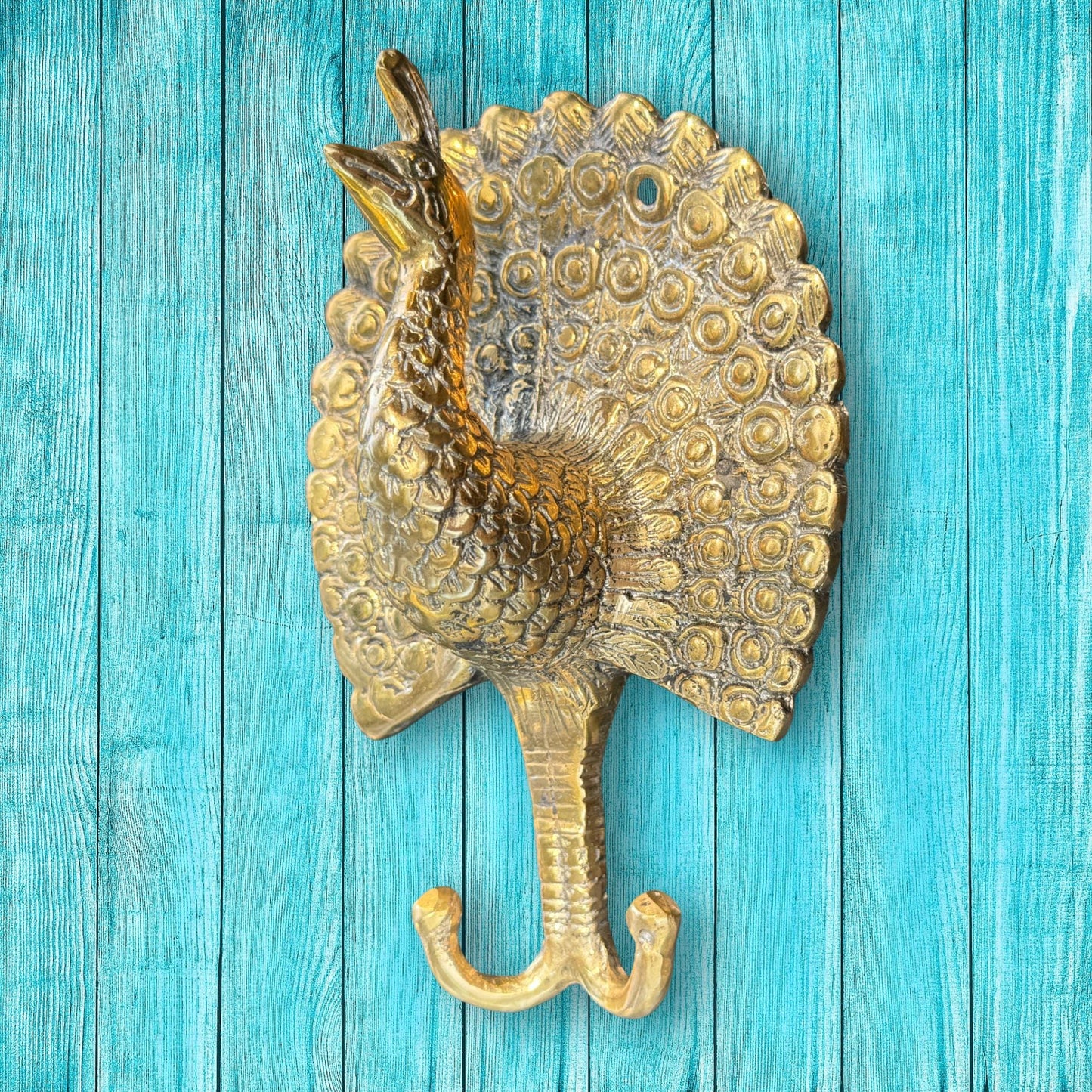 Peacock Bird wall hook Coat Hanger Genuine Bronze Boho Wall Decor
