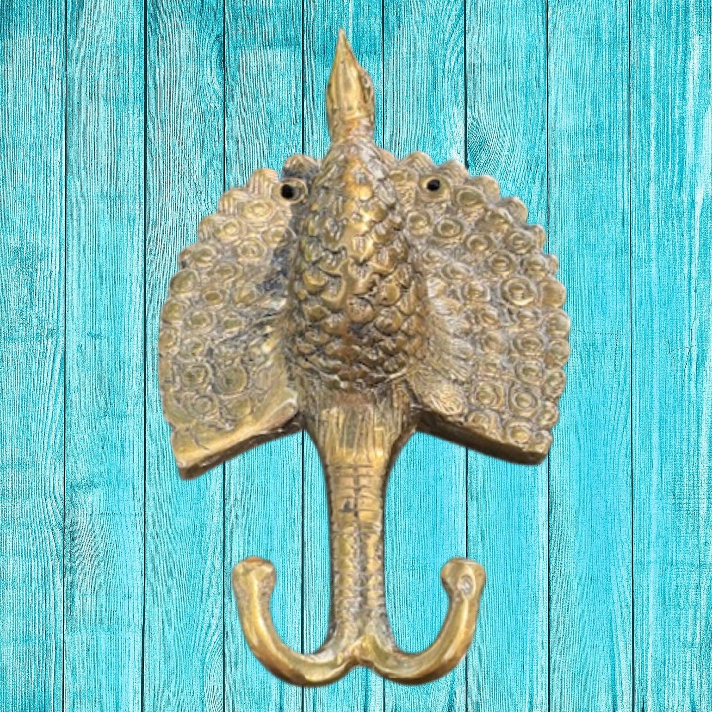Peacock Bird wall hook Coat Hanger Genuine Bronze Boho Wall Decor