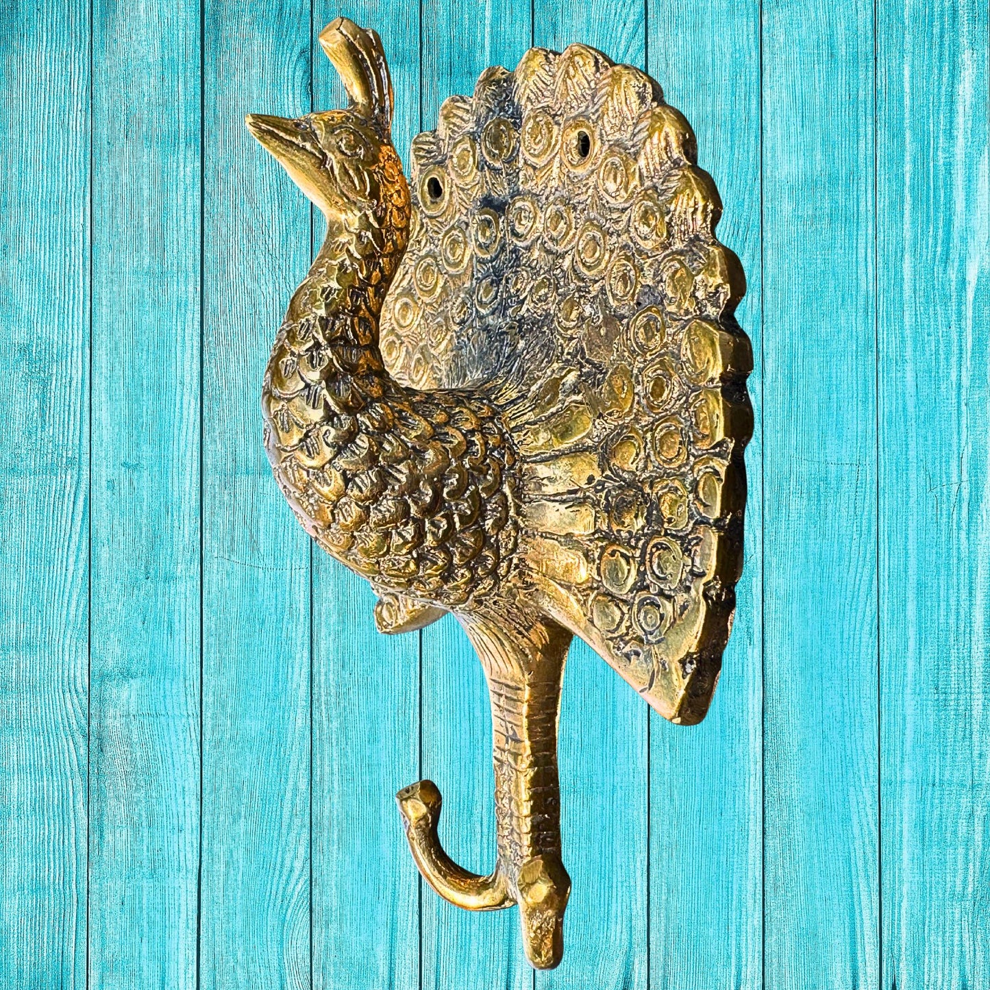 Peacock Bird wall hook Coat Hanger Genuine Bronze Boho Wall Decor