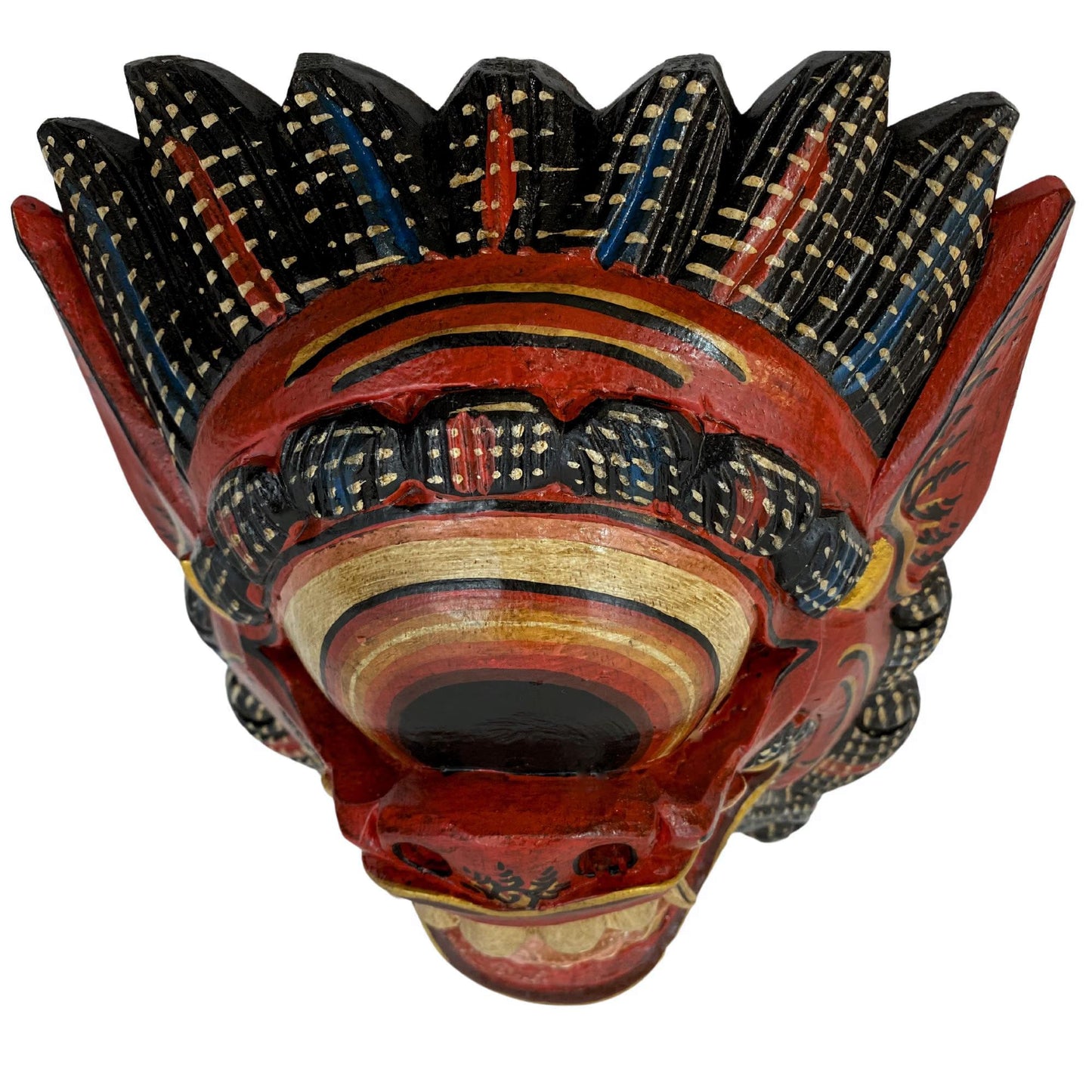 Balinese Cyclops Demon Mask, One Eyed Monster Rakshasa, Hand Carved Wood Bali Folk Art