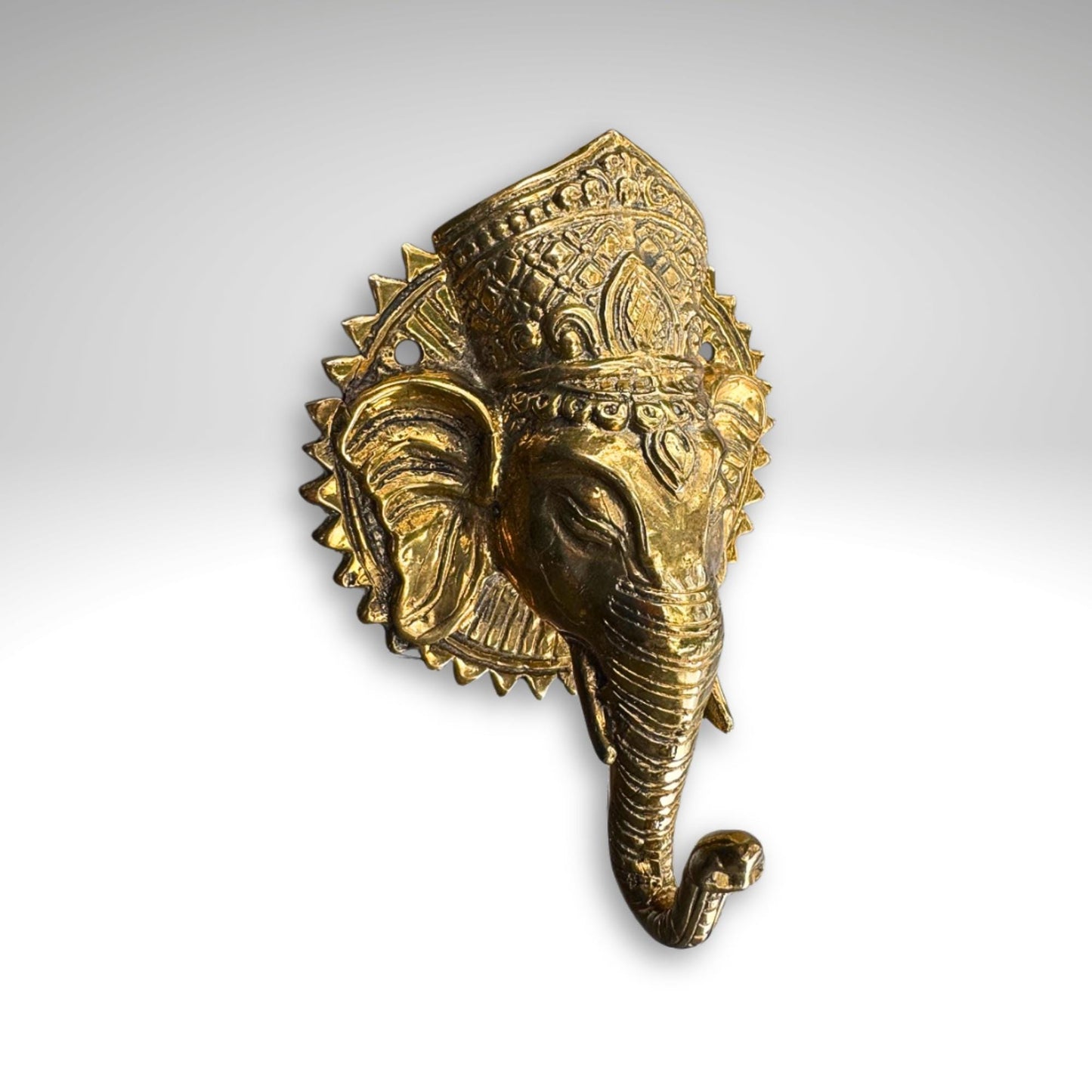 Bronze Ganesha Wall Hook: Balinese Hindu Art, Remover of Obstacles