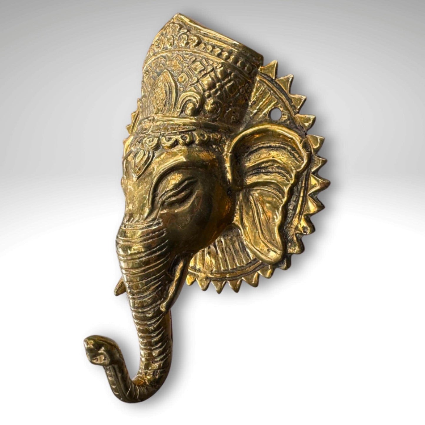 Bronze Ganesha Wall Hook: Balinese Hindu Art, Remover of Obstacles