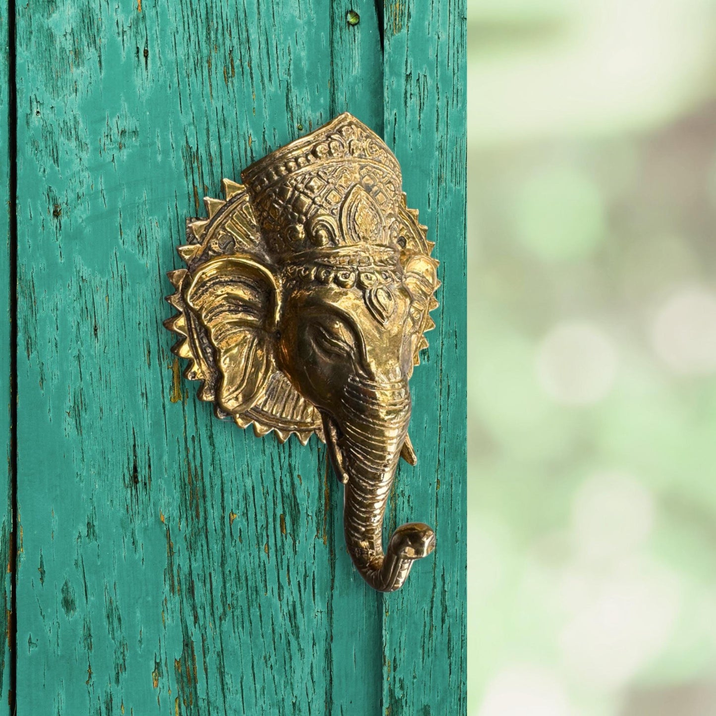 Bronze Ganesha Wall Hook: Balinese Hindu Art, Remover of Obstacles