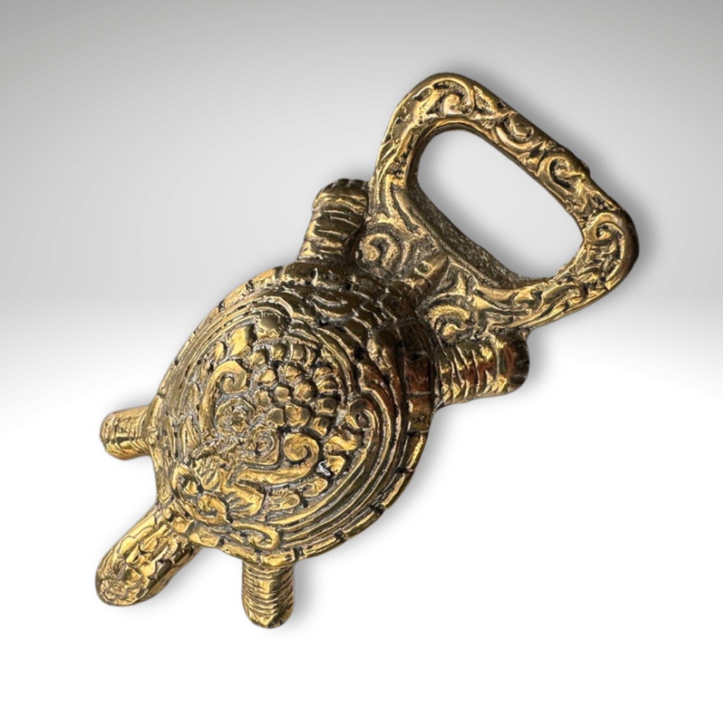 Solid Bronze Turtle Bottle Opener: Nautical Beach Barware