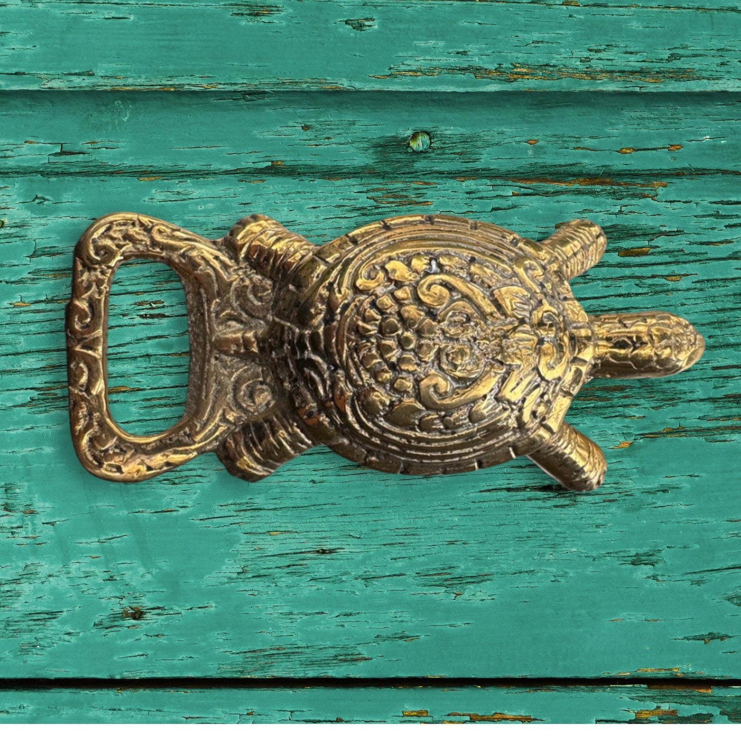 Solid Bronze Turtle Bottle Opener: Nautical Beach Barware