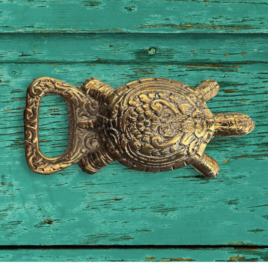 Solid Bronze Turtle Bottle Opener: Nautical Beach Barware